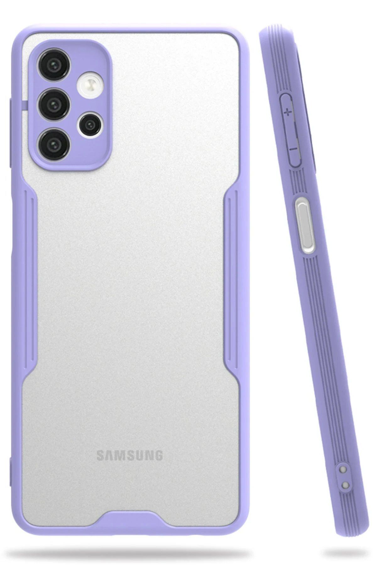CepteToptan Newface Samsung Galaxy A72 Kılıf Platin Silikon - Lila