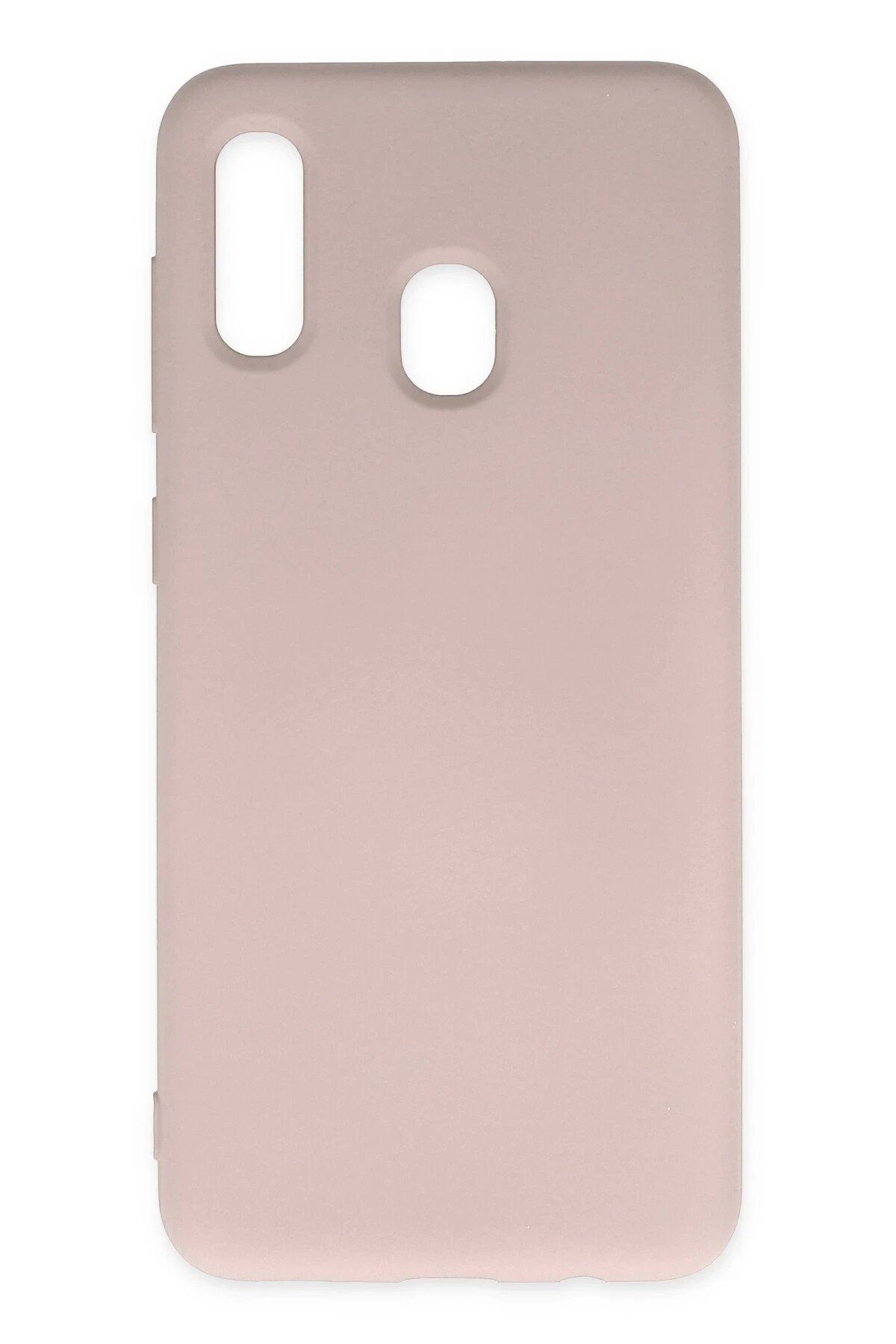 CepteToptan Newface Samsung Galaxy A20 Kılıf Nano içi Kadife Silikon - Pudra