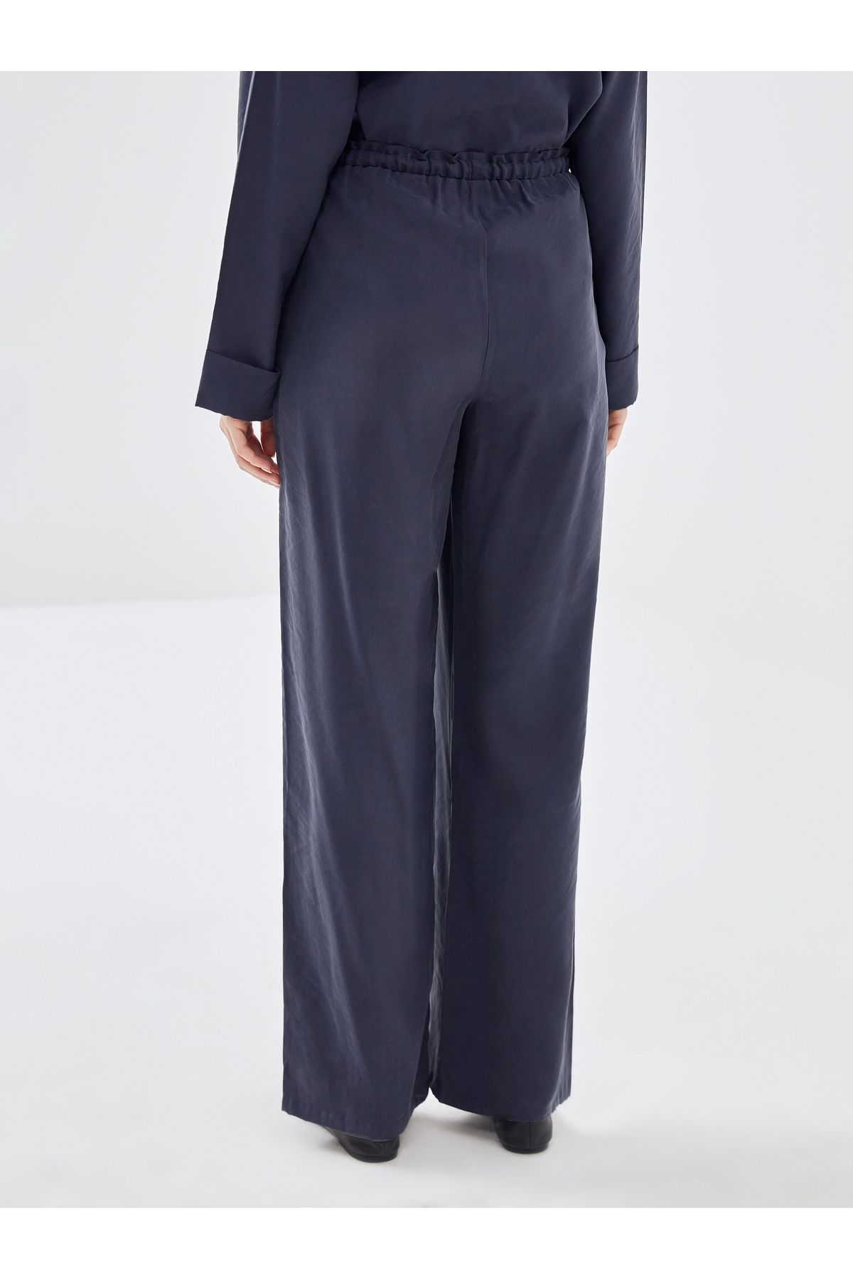 LC Waikiki-Pantaloni de damă cu talie elastică drepte cu picioare largi 4