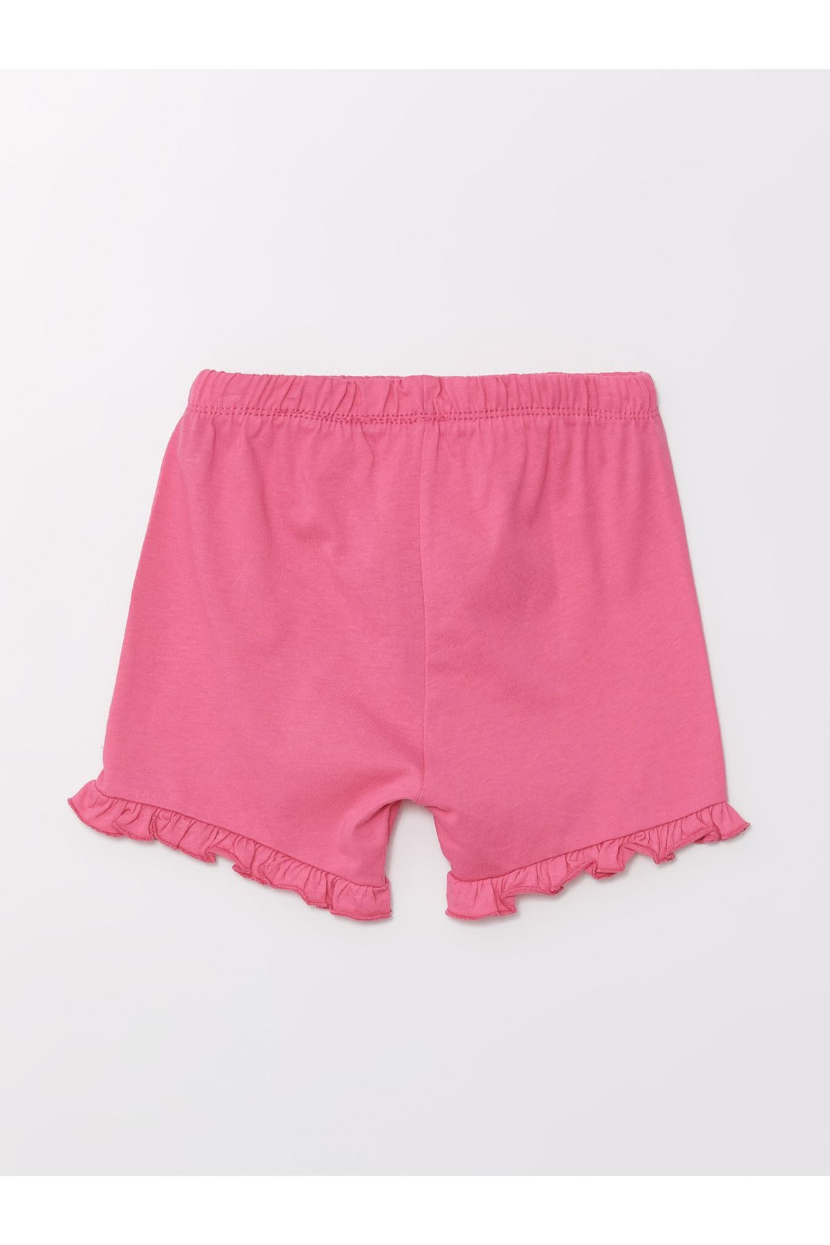 LC Waikiki-Crew Neck Short Sleeve Barbie Printed Baby Girl Shorts Pajamas Set 5