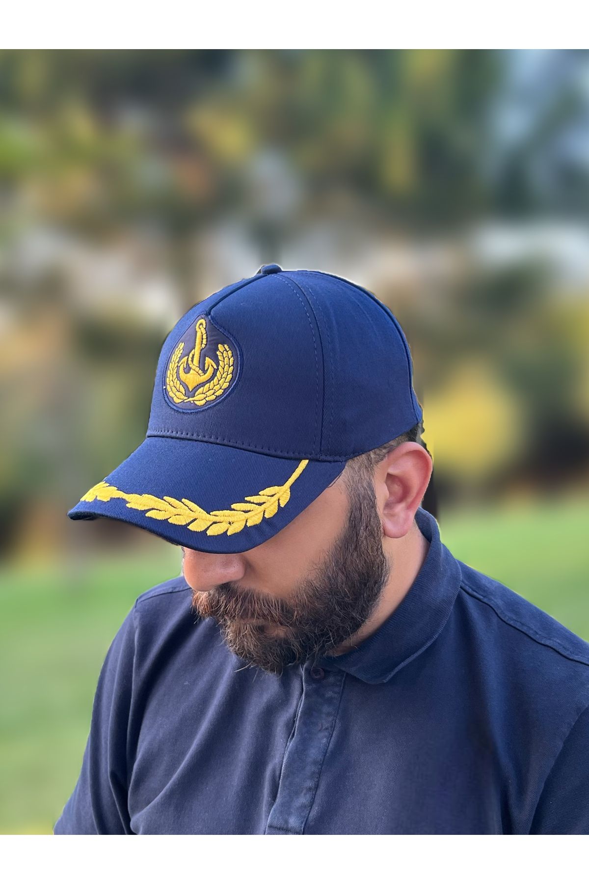 ZERAMİNE Lacivert Kaptan Şapka Unisex Model