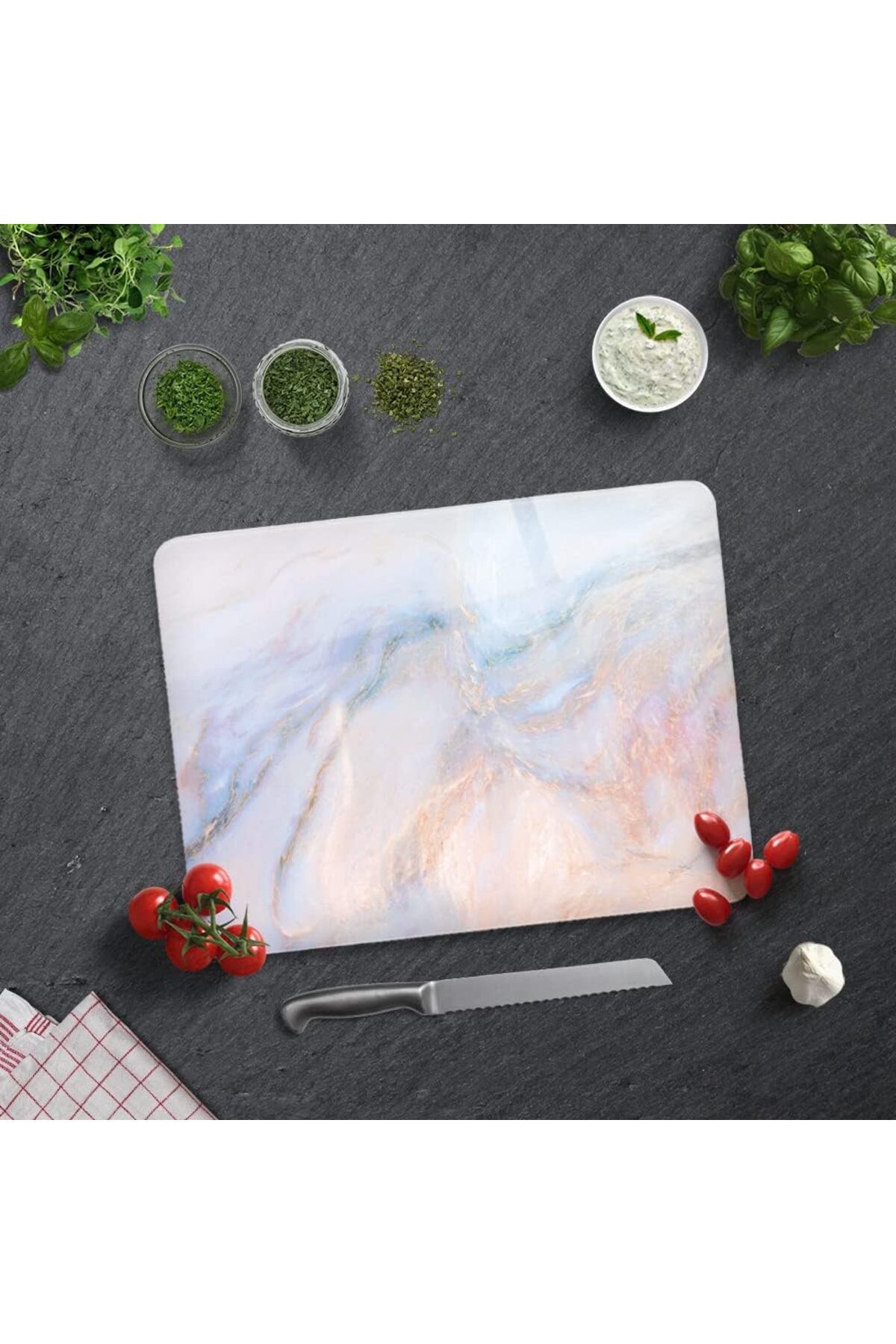 STOREMAX EMN Supreme Mermer Görünümlü | Cam Kesme Tahtası (30cm x 40cm) Cİ ST5 1133631