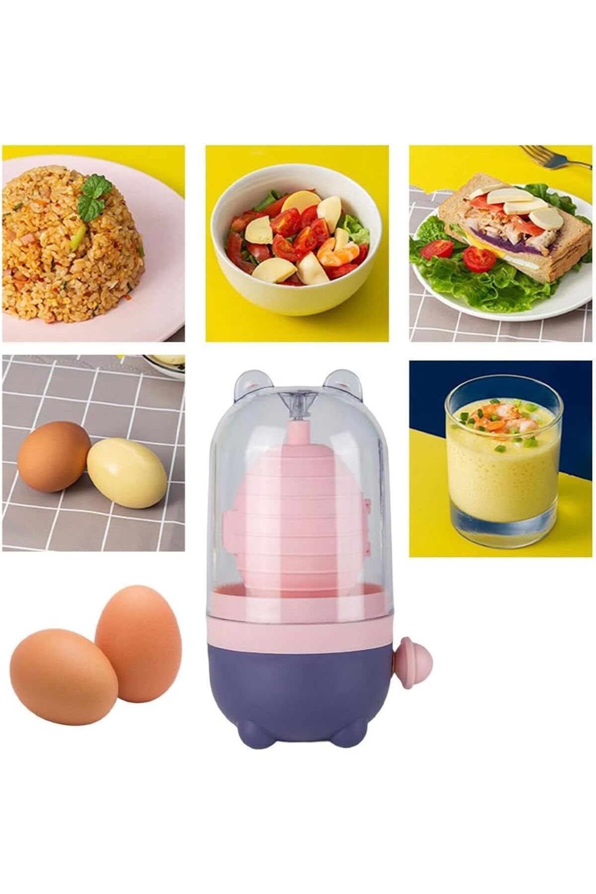 STOREMAX EMN Yumurta Spinner Scrambler Haşlanmış, Manuel Yumurta Çalkalayıcılar, Silikon Çırpıcı Y