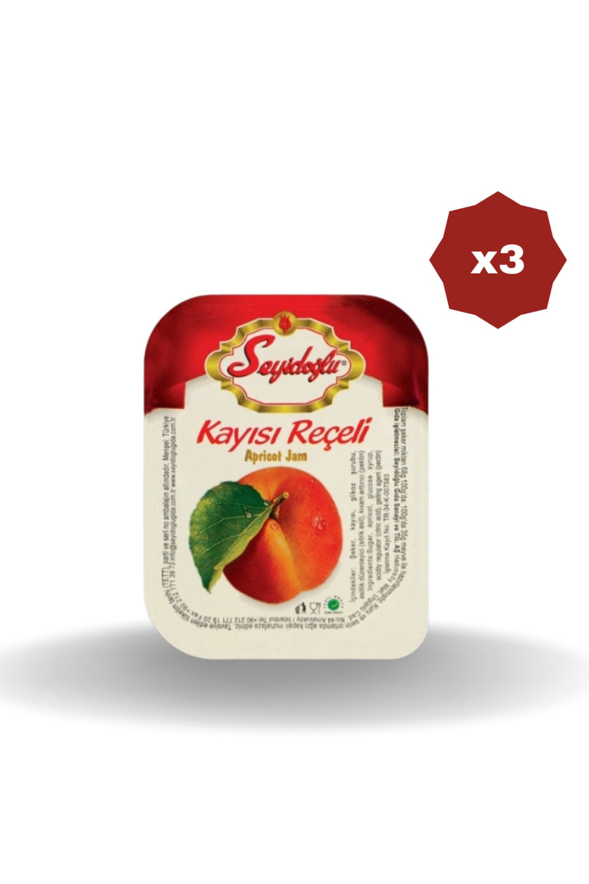 Seyidoğlu SEYİDOĞLU KAYISILI PİKNİK REÇELİ 20 GR 100'LÜ - (3 ADET)