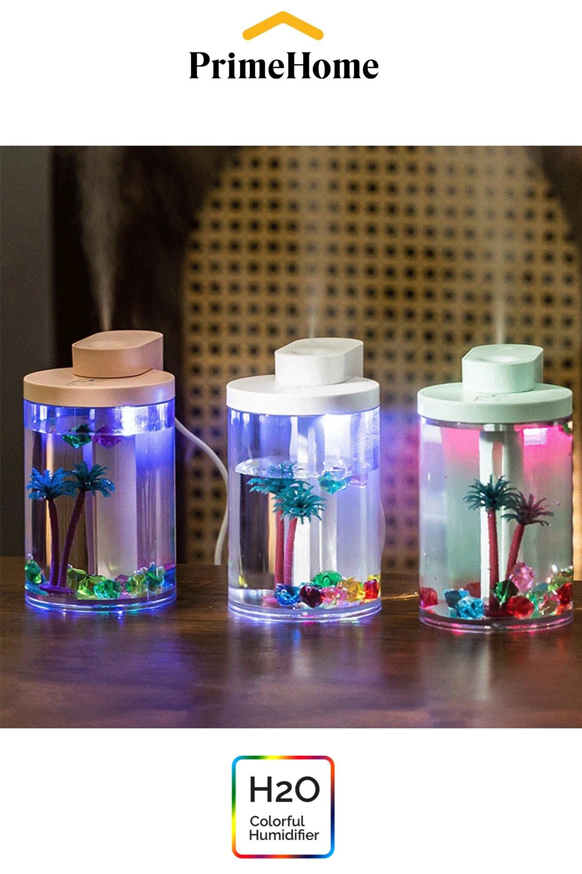 PRİME HOME H2o Palmiye Nemlendirici Buhar Makinası 380 Ml hava Ultrasonik Deniz Kabuğu