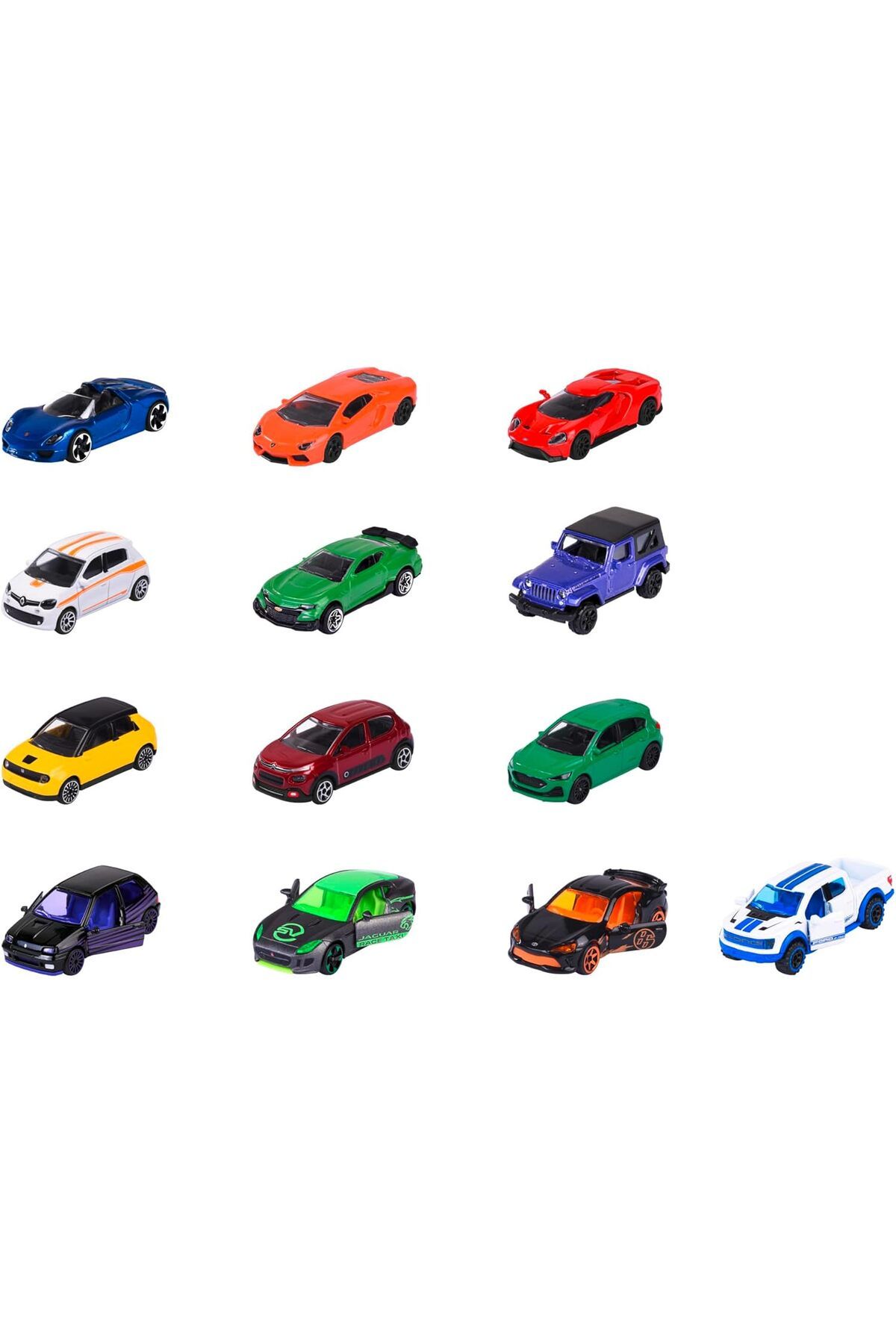 mazıdağı mazzıdağ 212054036, Hediye Paketi 9+4 Araç Paketi, Serbest Tekerlek, Die-Cast (Metal), 9 Standart