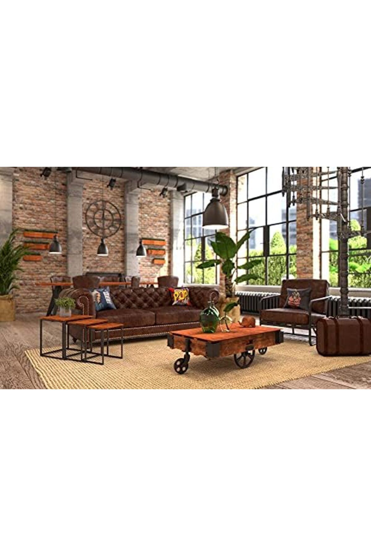 Generic-3 Pieces Square Nesting Side Table Set Minimalist Stackable Coffee Tables Wood Top Accent Tables Ind 7