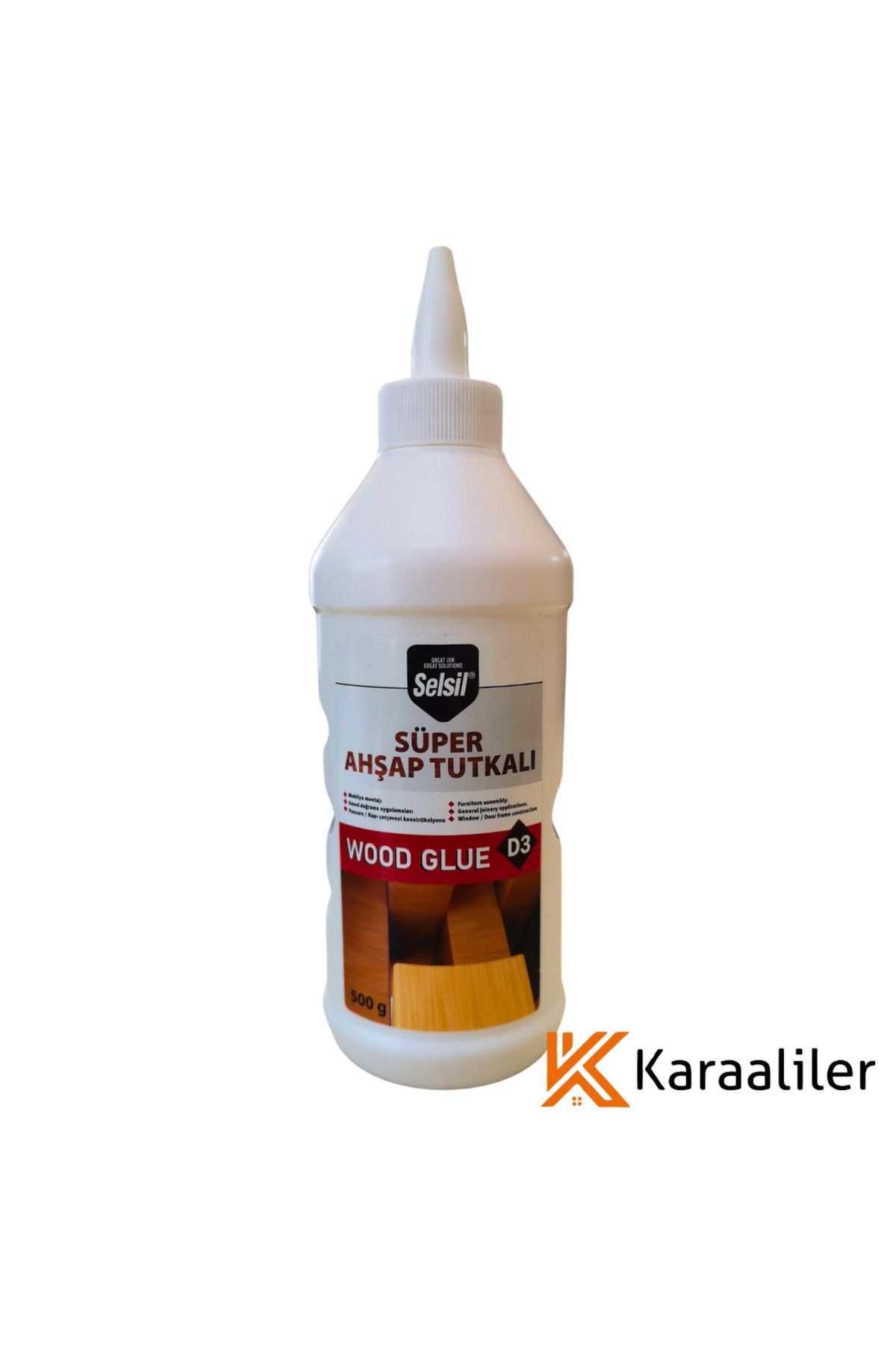 Karaaliler Süper İskelet Ahşap Tutkalı D3 Şeffaflaşan Tutkal 500 gr.