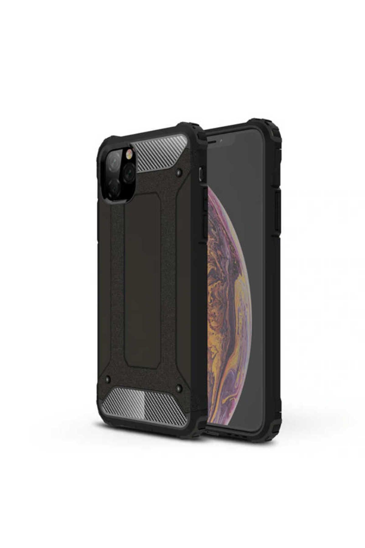 halkhouse Apple iPhone 11 Pro Max Kılıf Zırh Tank Sert Korumalı Silikon Crash Silikon Kapak