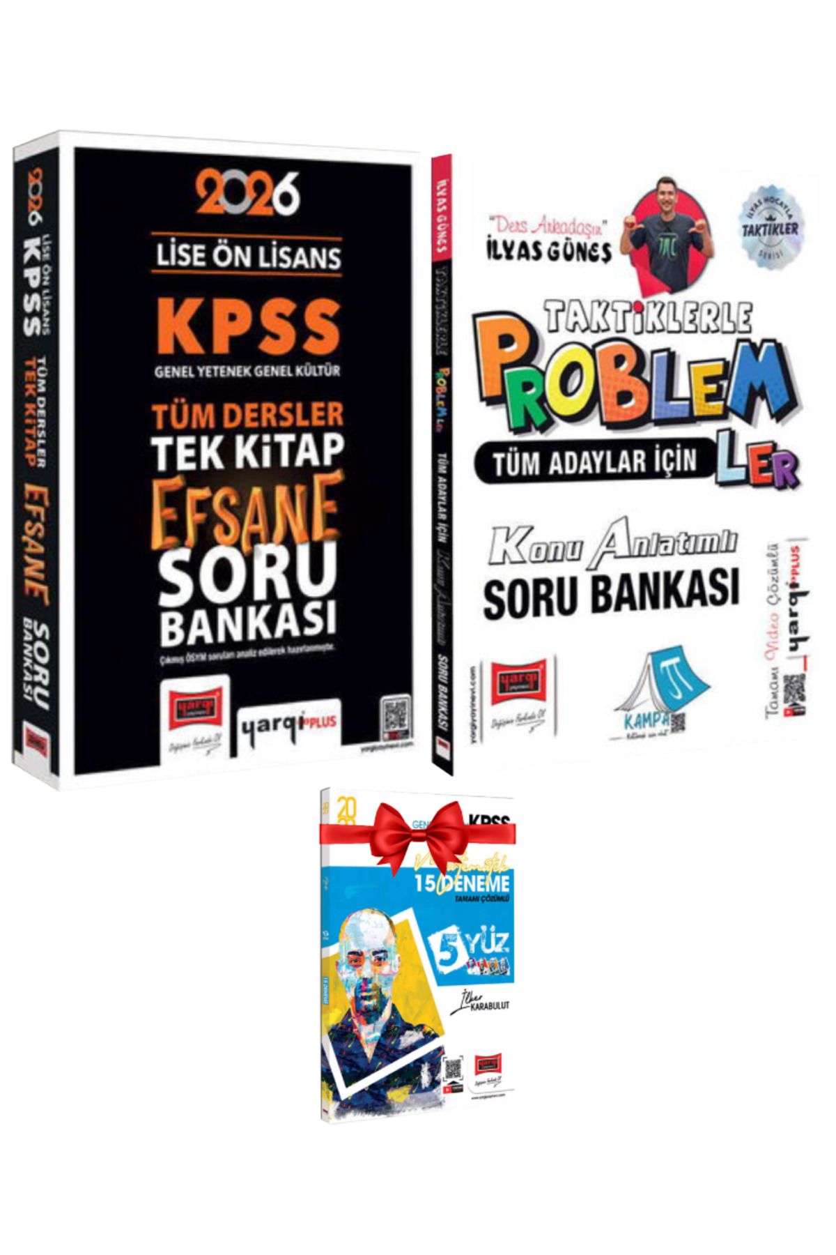 Yargı Yayınları 2026 KPSS Lise-Ön Lisans GY-GK Tek Kitap Soru Bankası+İlyas Güneş|Taktiklerle Problemler Konu-Soru B
