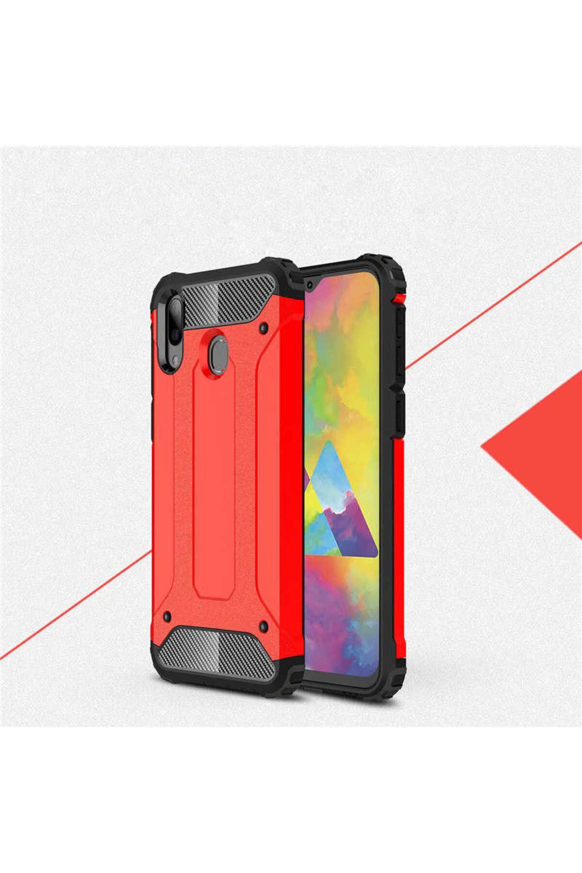 halkhouse Galaxy M20 Kılıf Zırh Tank Sert Korumalı Silikon Crash Silikon Kapak