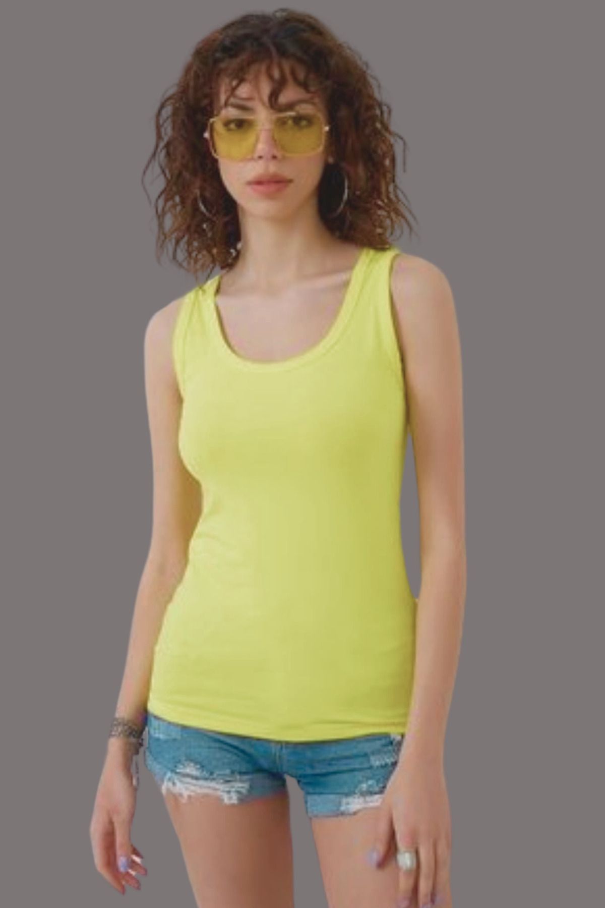 mrmpro Kadın Fitilli Görünümlü Kalın Askılı Basic Atlet Body %90 Pamuk %10 Likra