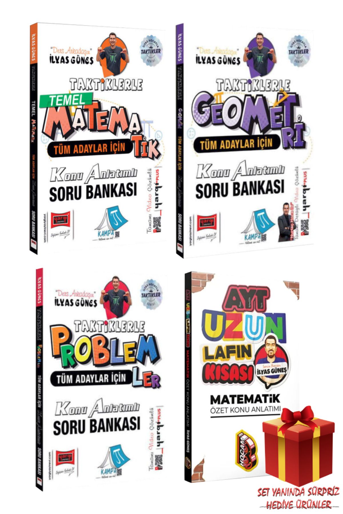 Yargı Yayınları İlyas Güneş Tüm Adaylar İçin Taktiklerle Matematik+ Geometri+ Problemler Konu Anlatımlı Soru Bankası