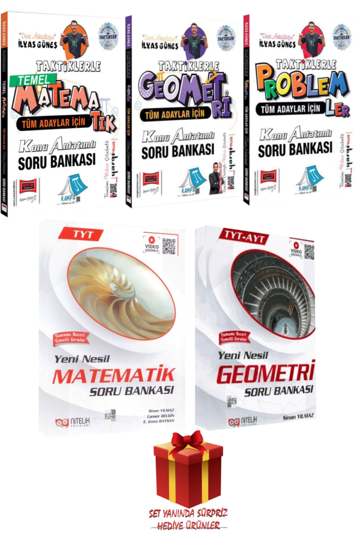 Yargı Yayınları İlyas Güneş Tüm Adaylar İçin Taktiklerle Matematik+ Geometri+ Problemler Konu Anlatımlı Soru Bankası