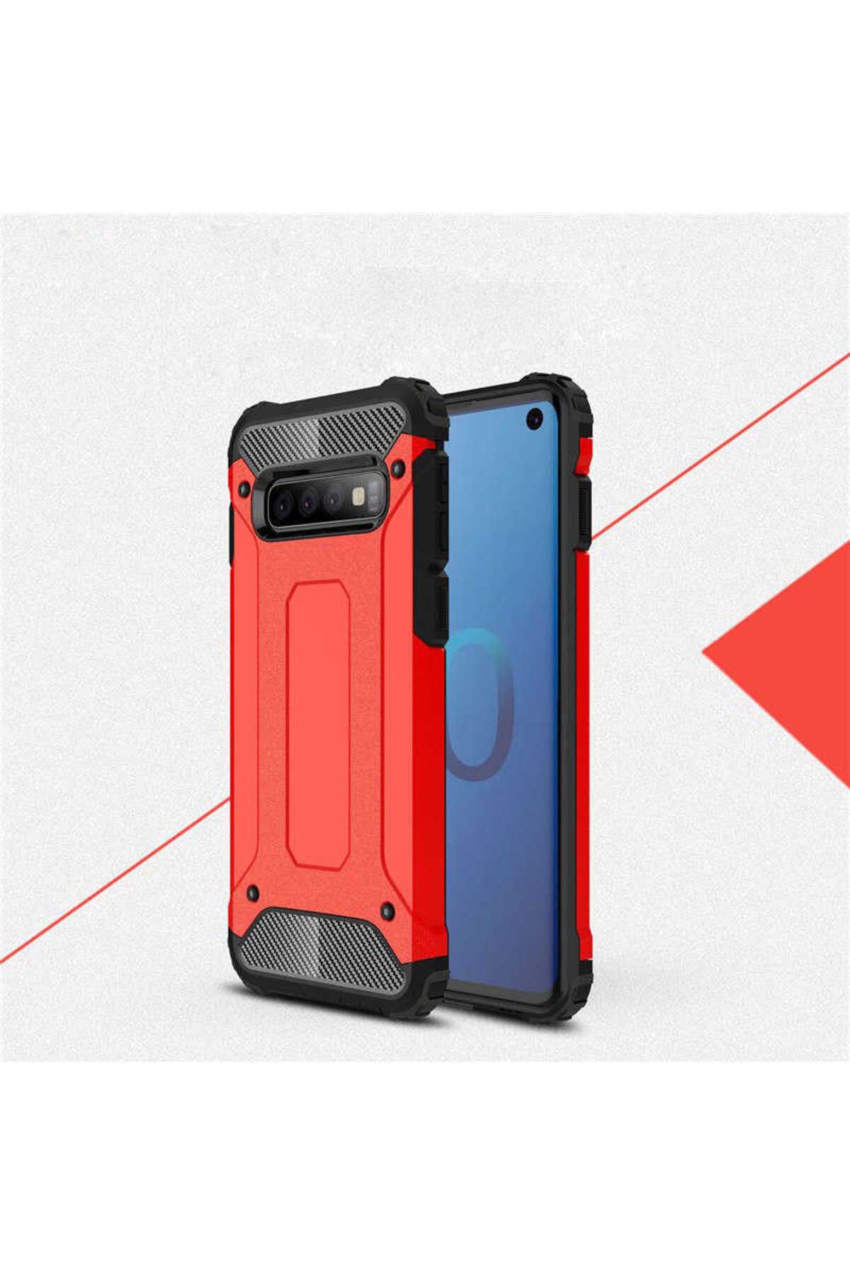 halkhouse Galaxy S10 Kılıf Zırh Tank Sert Korumalı Silikon Crash Silikon Kapak