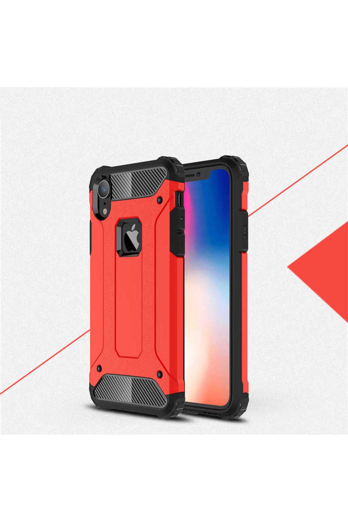 halkhouse Apple iPhone XR 6.1 Kılıf Zırh Tank Sert Korumalı Silikon Crash Silikon Kapak