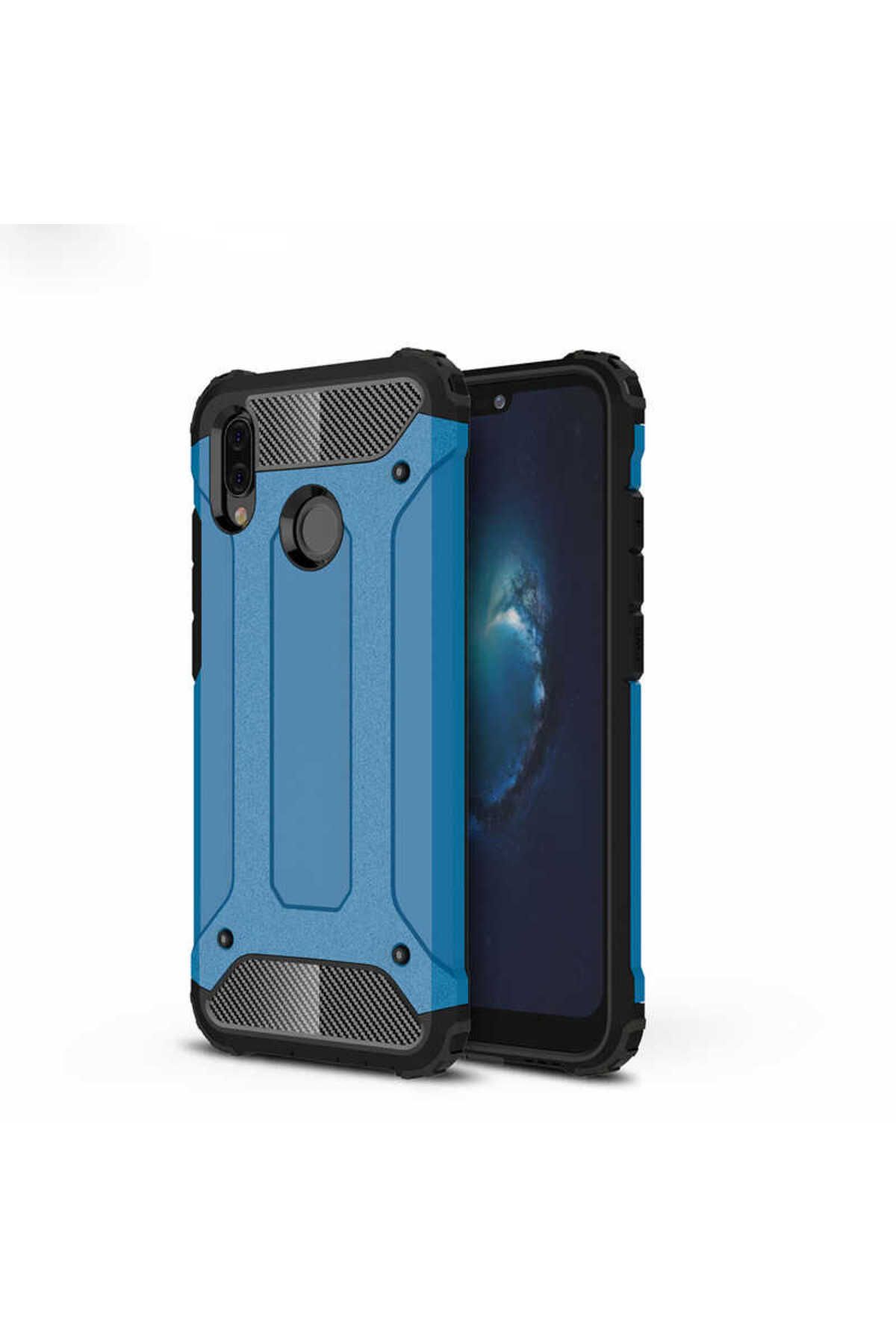 halkhouse Huawei P20 Lite Kılıf Zırh Tank Sert Korumalı Silikon Crash Silikon Kapak