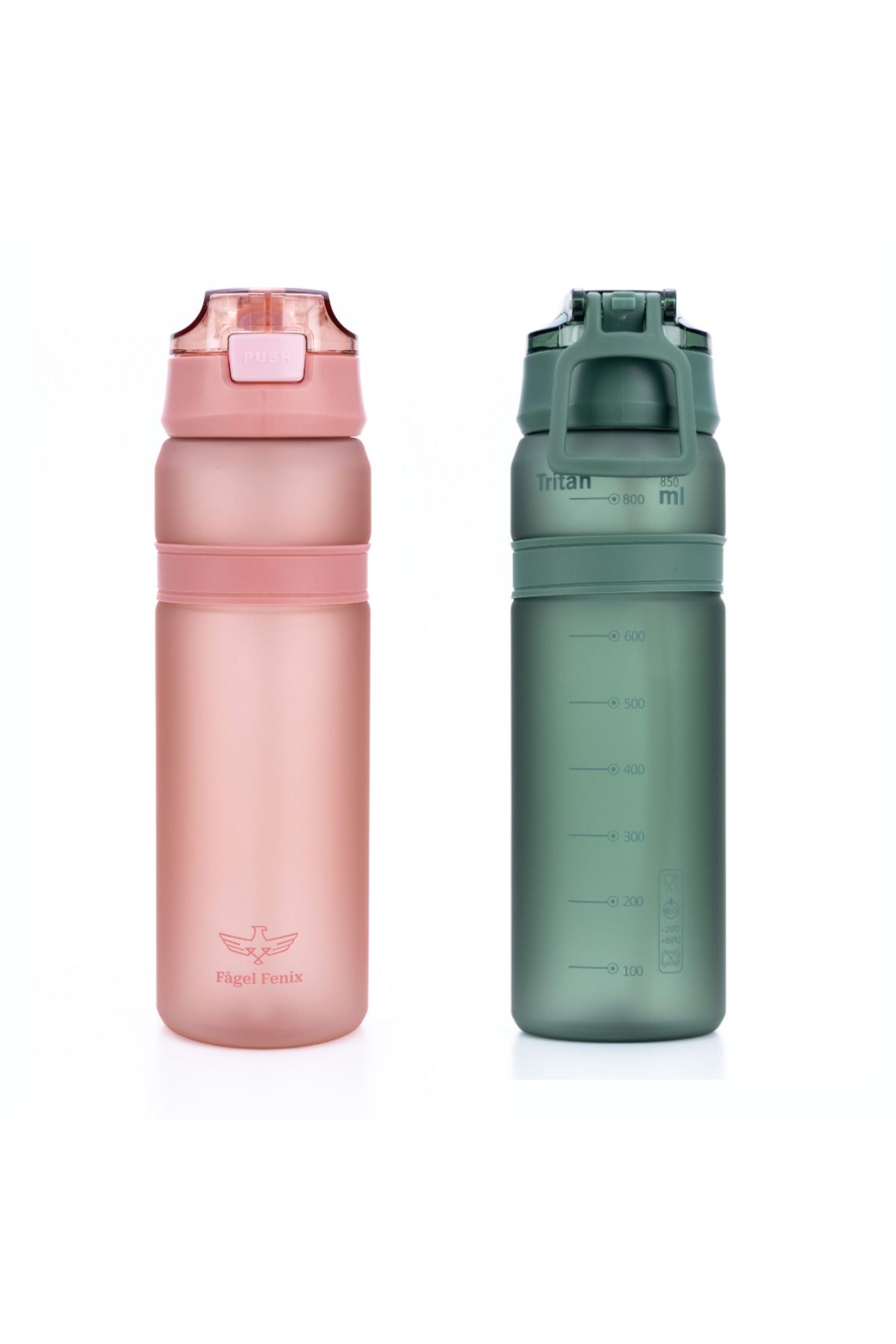 Fagel Fenix-Prasinous Matta 850 ml & Balas Ruby Matte 850 ml 2in1 Tritan Flask Set 1
