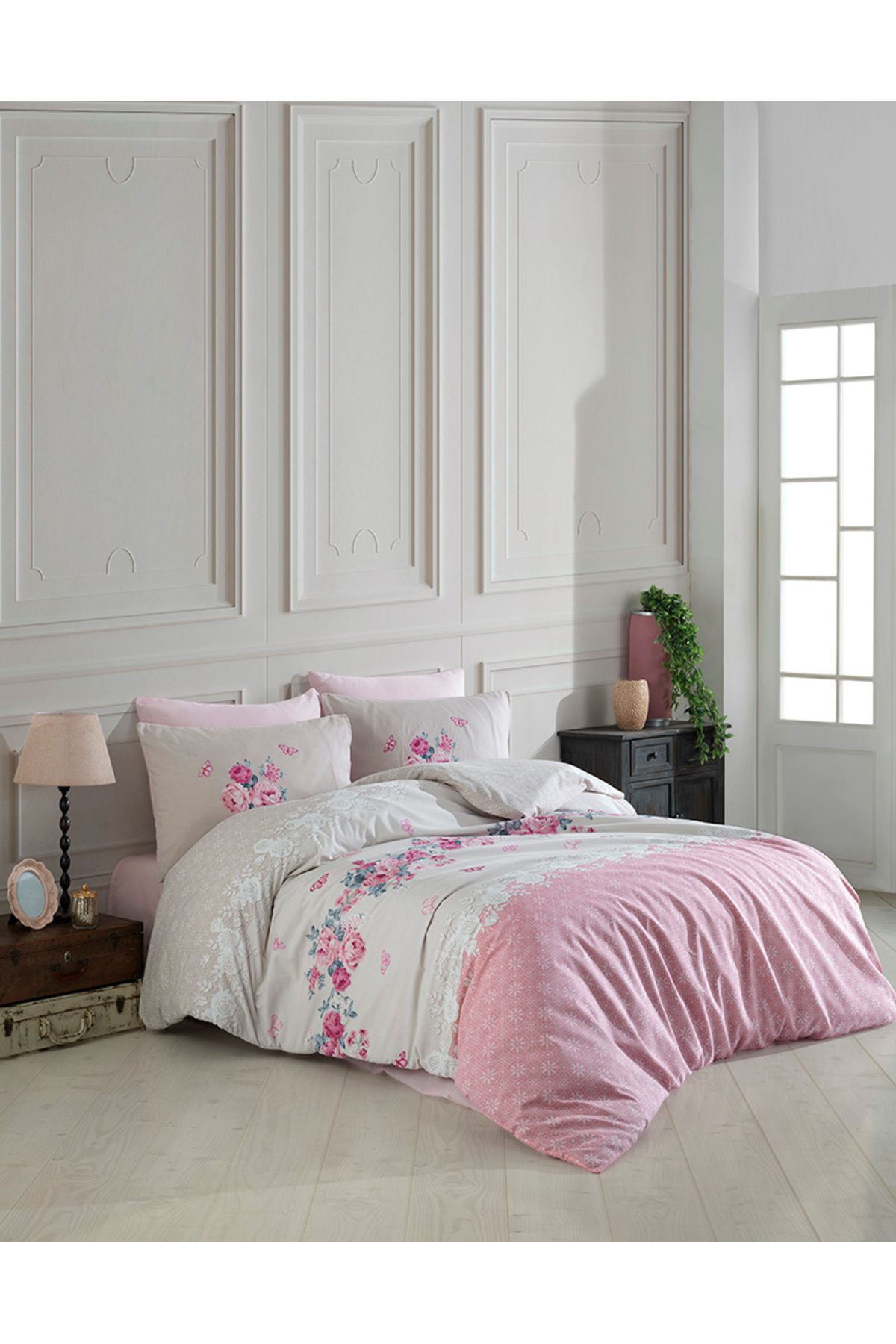 MaralHome Çift Kişilik Nevresim Takımı Çiçekli