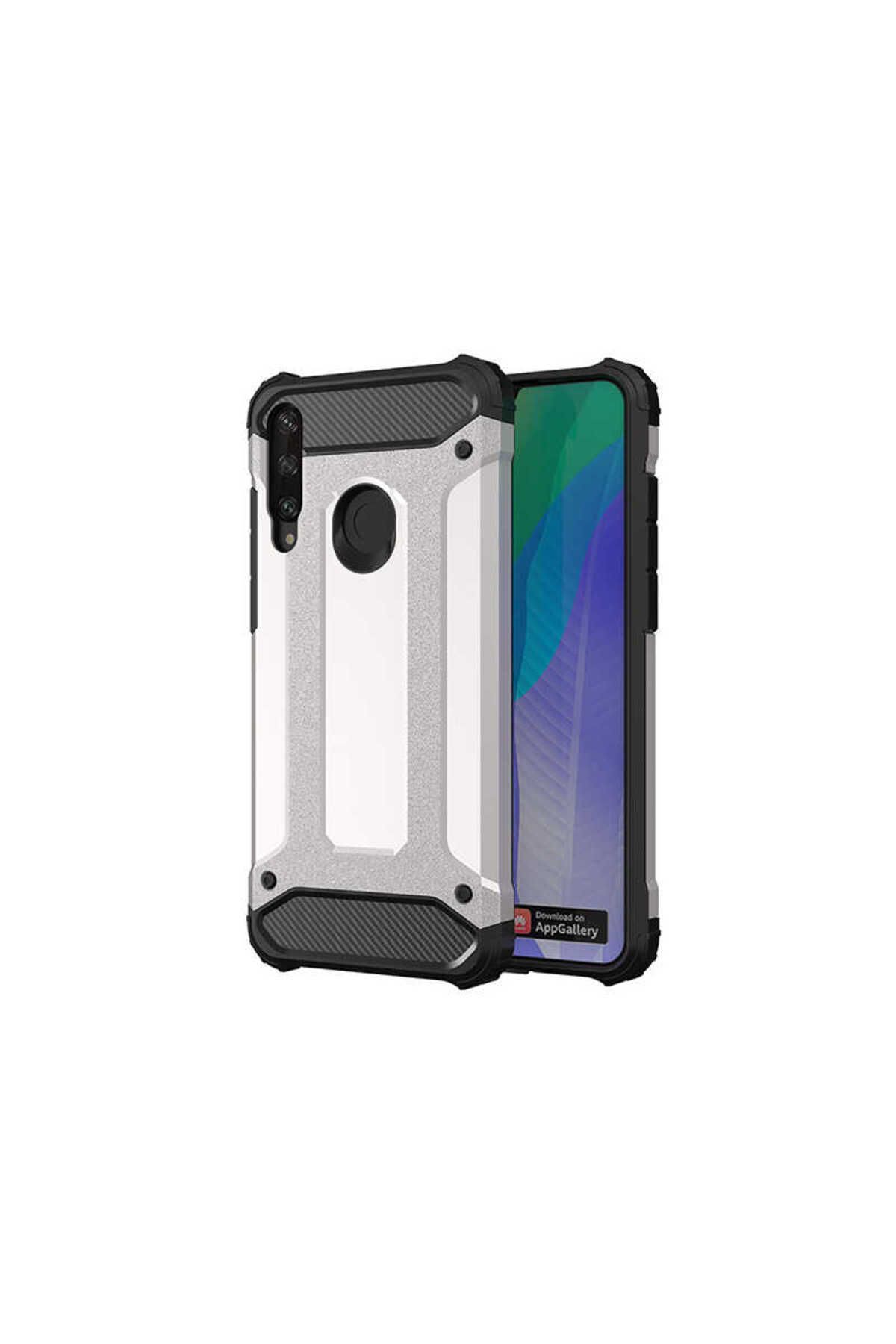 halkhouse Huawei Y6P Kılıf Zırh Tank Sert Korumalı Silikon Crash Silikon Kapak