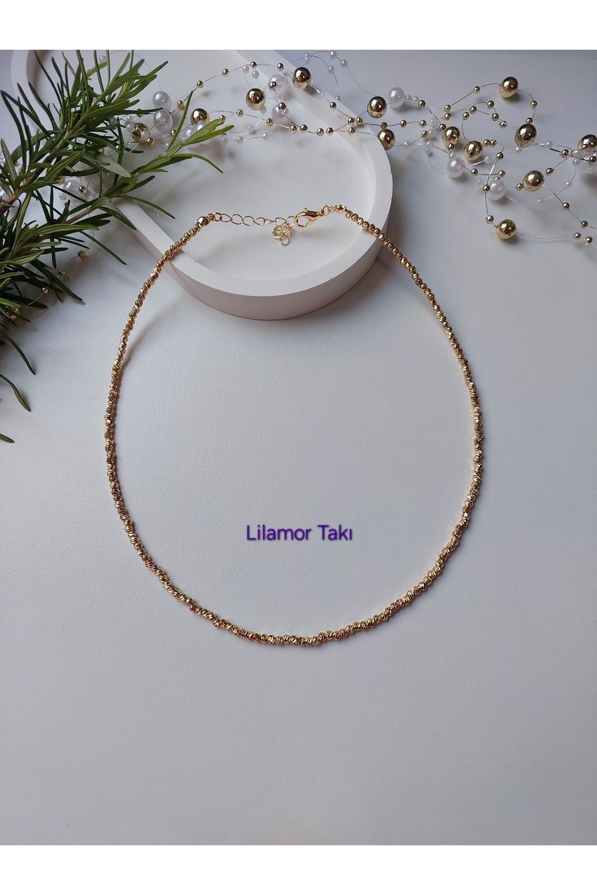 Lilamor Dorika Gold Renk Kolye