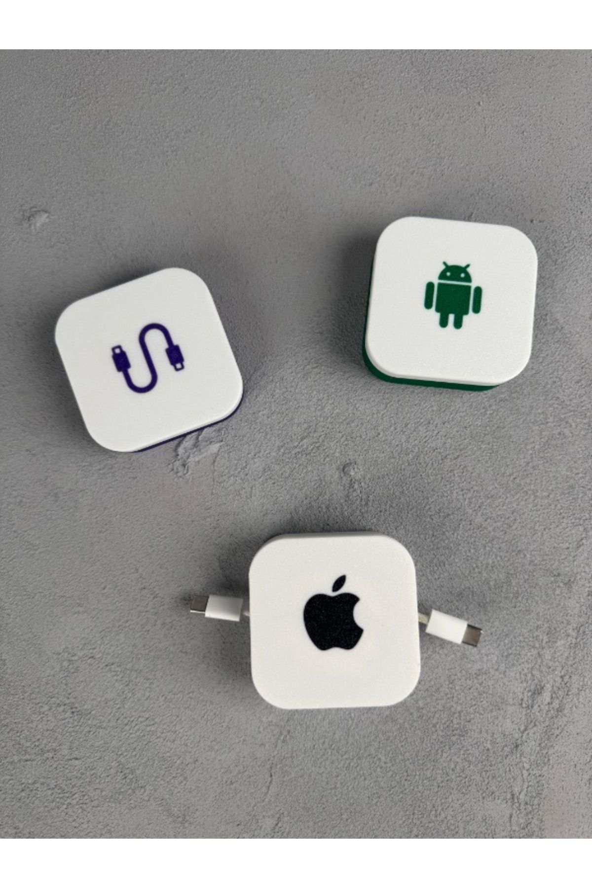 ZARİF KUMASH Apple Android Type-c İkonlu Kablo Organizer