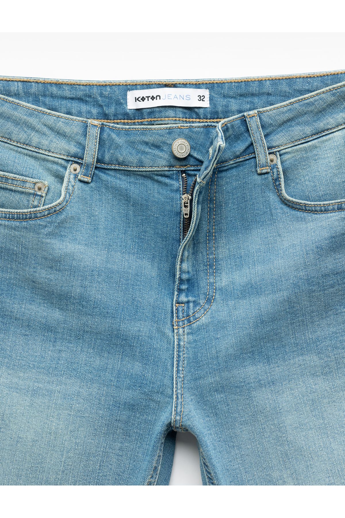 Koton-Folded Leg Bermuda Slim Fit Denim Shorts 8