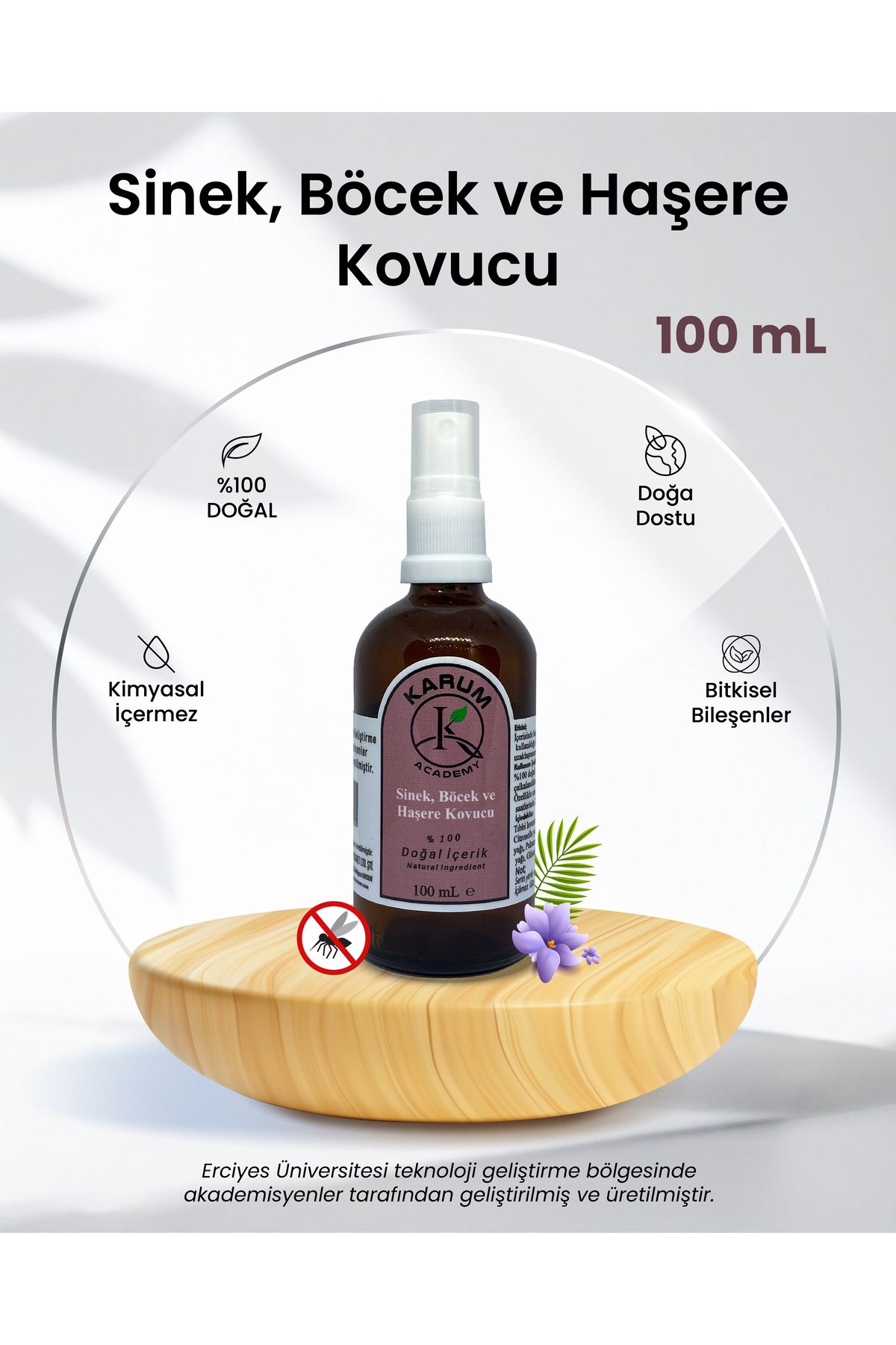 karum academy Doğal Sinek & Haşere Kovucu Sprey – Bitkisel ve Zenginleştirilmiş Formül, Güçlü Koruma 100ml