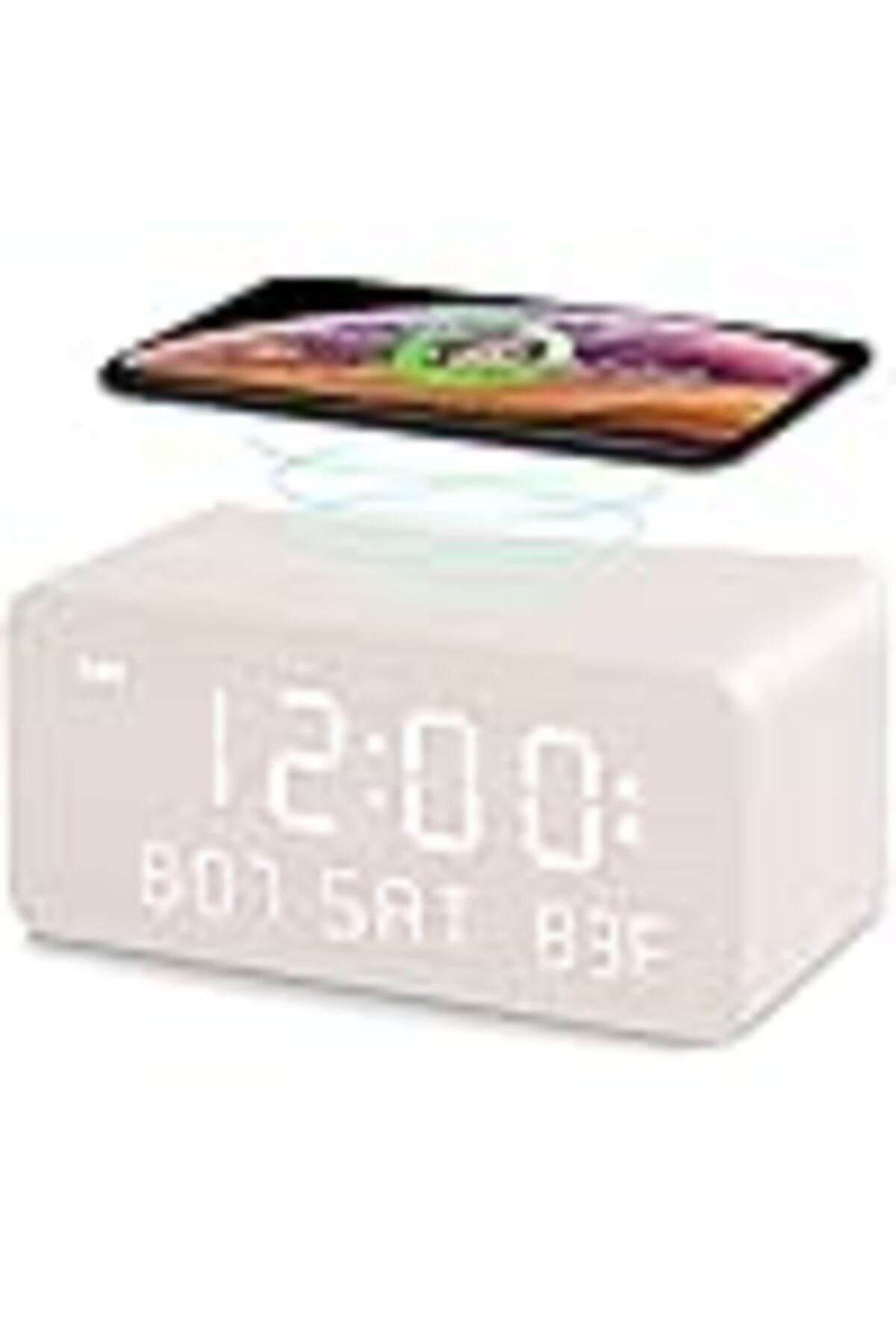 COOYA-Wooden Digital Alarm Clock, Multi-Function Smart Clock, LED Light Clock with USB Power Supply 2