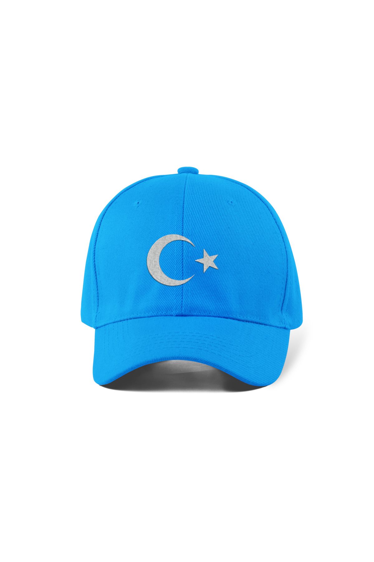 QUATEX Ay Yıldız Nakışlı Mavi Spor Şapka Unisex Arkası Cırtlı Ayarlanabilir A Kalite Üründür