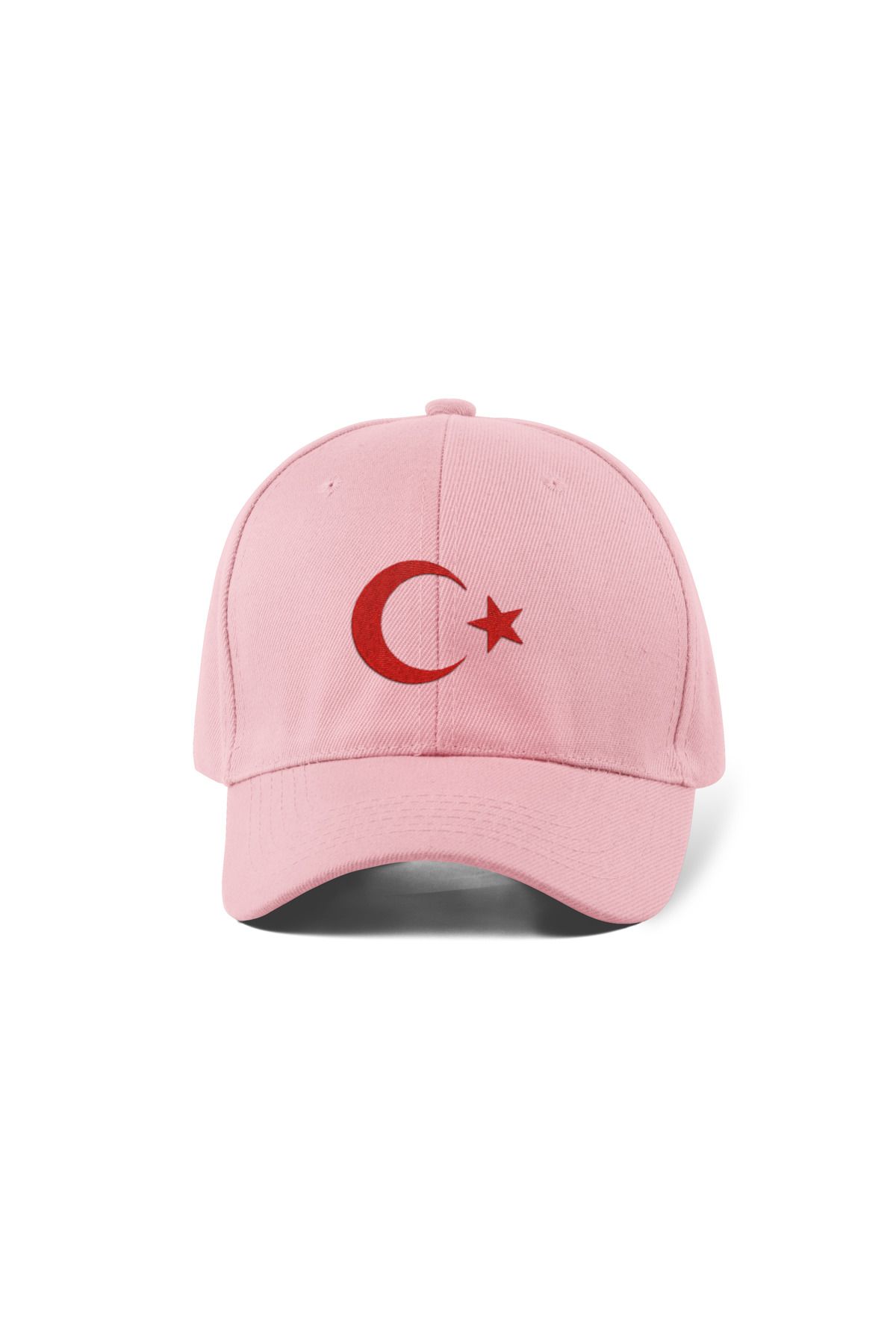 QUATEX Ay Yıldız Nakışlı Pembe Spor Şapka Unisex Arkası Cırtlı Ayarlanabilir A Kalite Üründür