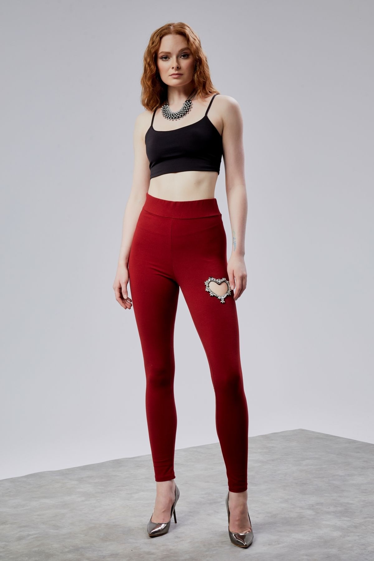 TF The Fancy For You Kadın Kalp Detaylı Yüksek Bel Slim Fit Tayt