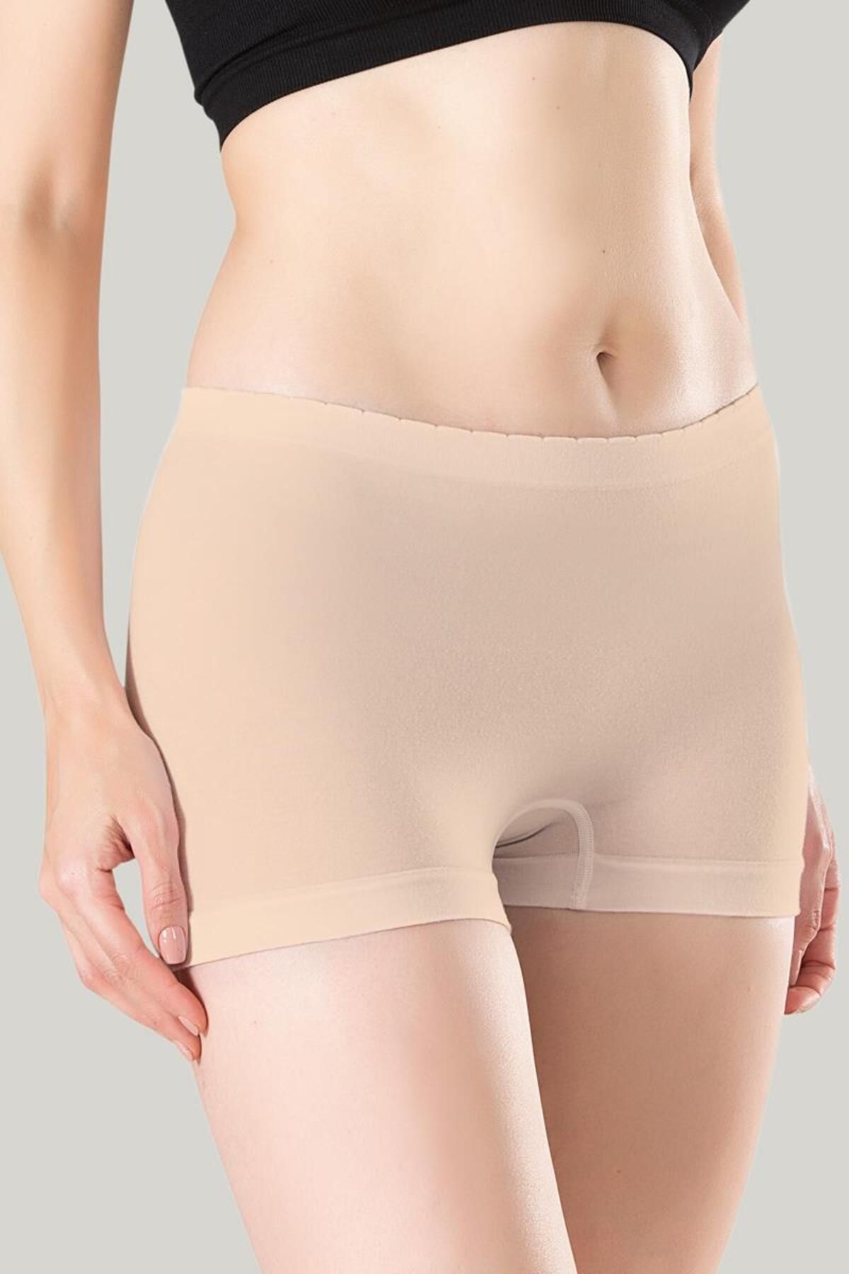 tavsanclo Kadın Boxer Ten Külot Toparlayıcı İz Yapmaz Korse