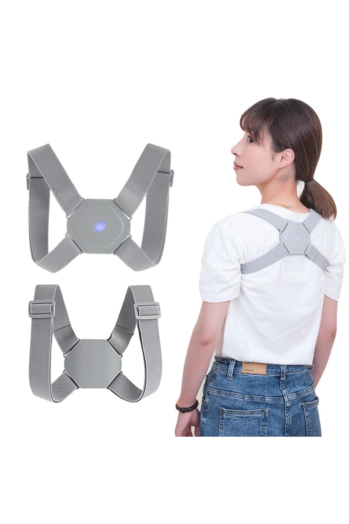 shop Unisex Titreşim Sensörlü Kamburluk Önleyici Dik Duruş Ayarlanabilir Akıllı Korse