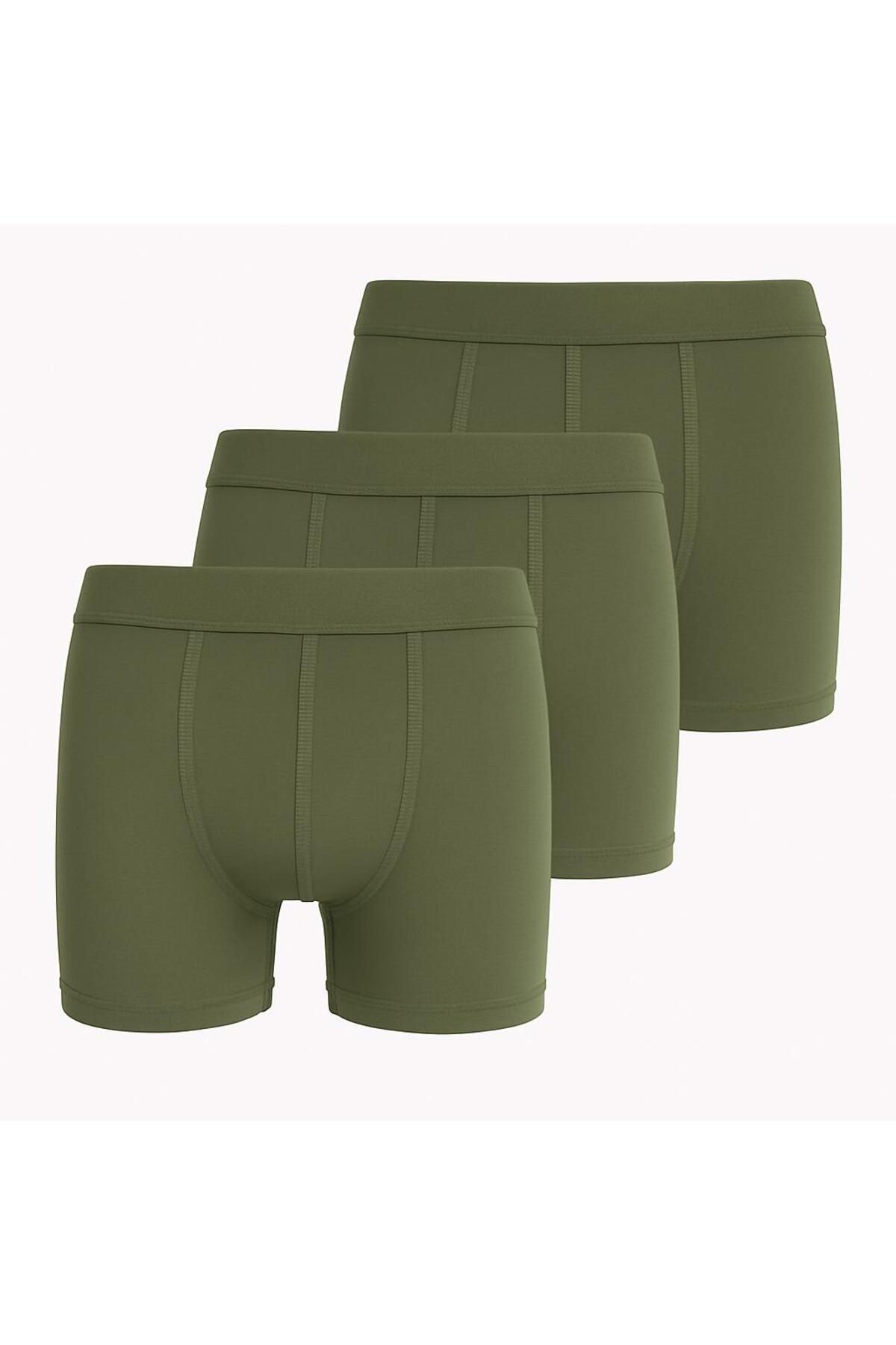 Savel - Üçlü Tek Renk Klasik Erkek Boxer