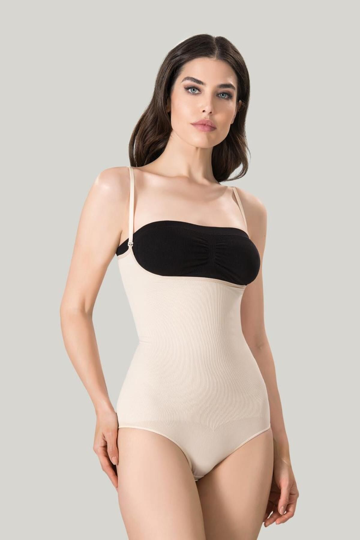 tavsanclo Kadın Göğüs Altı Ten Body Korse