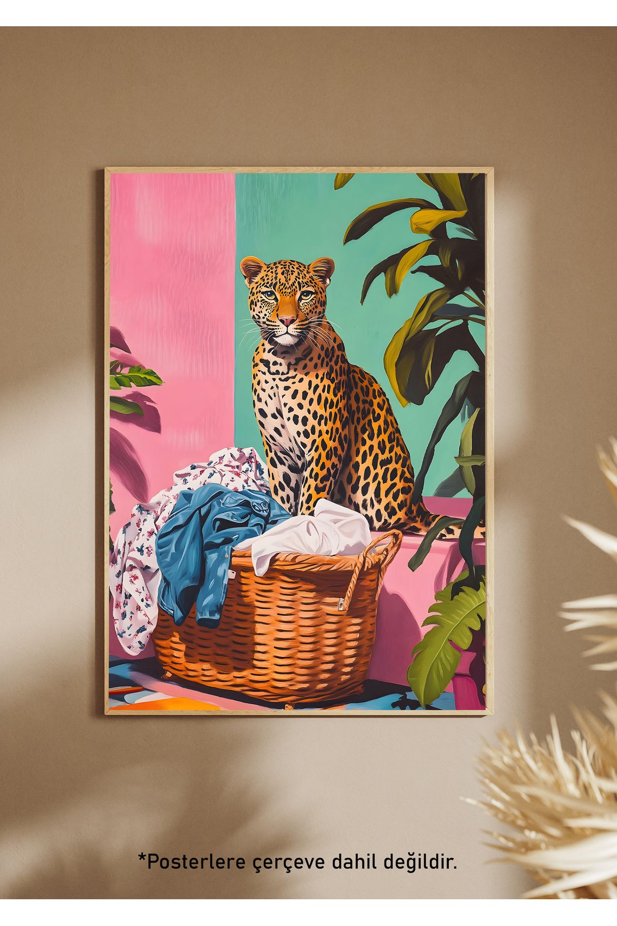 One Little Happiness LEOPAR Poster Estetik Duvar Posteri , Çerçevesiz Poster