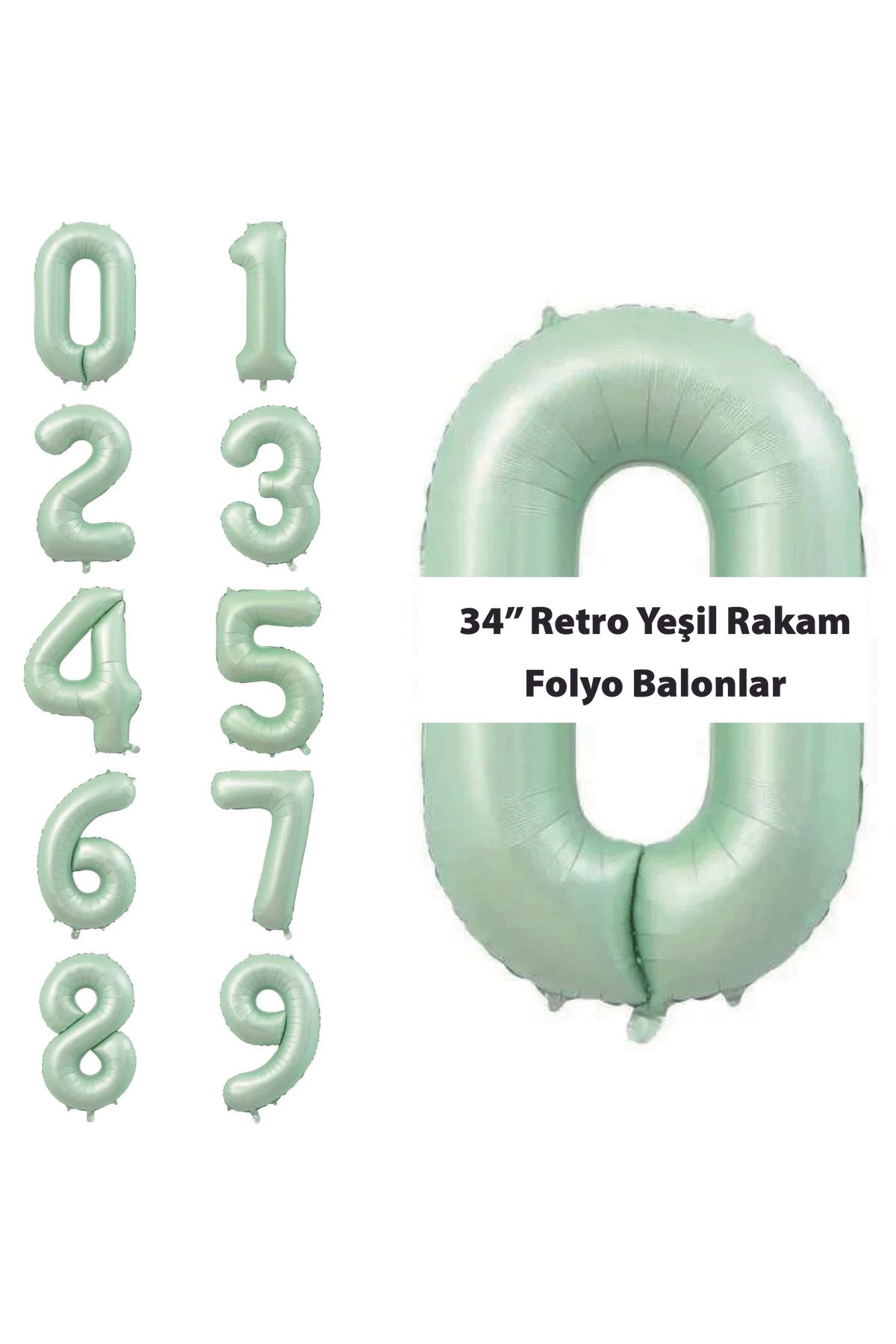 PARTİMİO PARTİ MALZEMELERİ Rakam Folyo Balon Krem Renk 34'' (76cm)