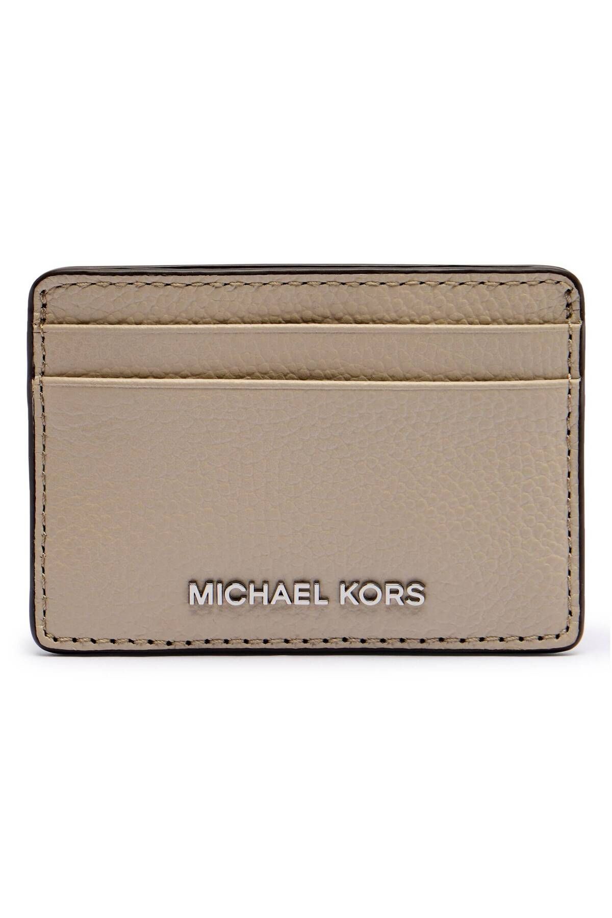 Michael Kors Kadın Deri MK Yazılı Kart Bölmeli Bej Cüzdan 32F8SF6D1L-LIGHTSAND