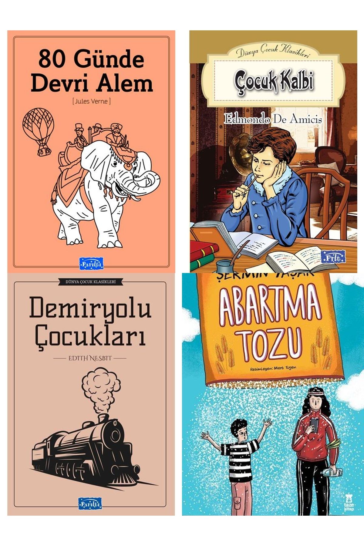Parıltı Yayınları PARILTI YAYINLARI ÇOCUK KALBİ 80 GÜNDE DEVRİ ALEM VE ŞERMİN YAŞAR ABARTMA TOZU