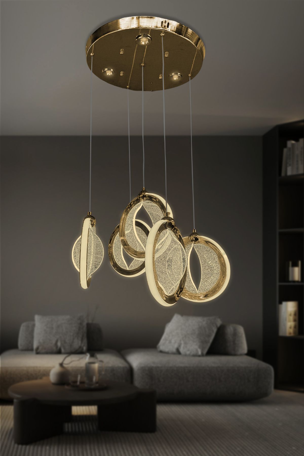RSCOLLECTIONS 5 li Halka Sarkıt Led Avize