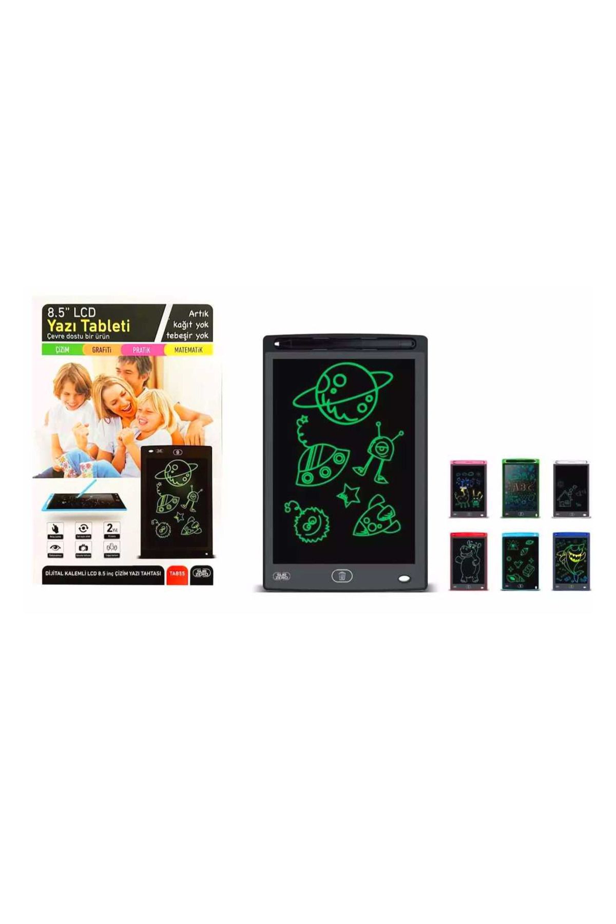 Art Tone SUBZERO YAZI TABLETİ TAB55 KALEMLİ ÇİZİM TAHTASI LCD 8.5 İNÇ ADET 3+