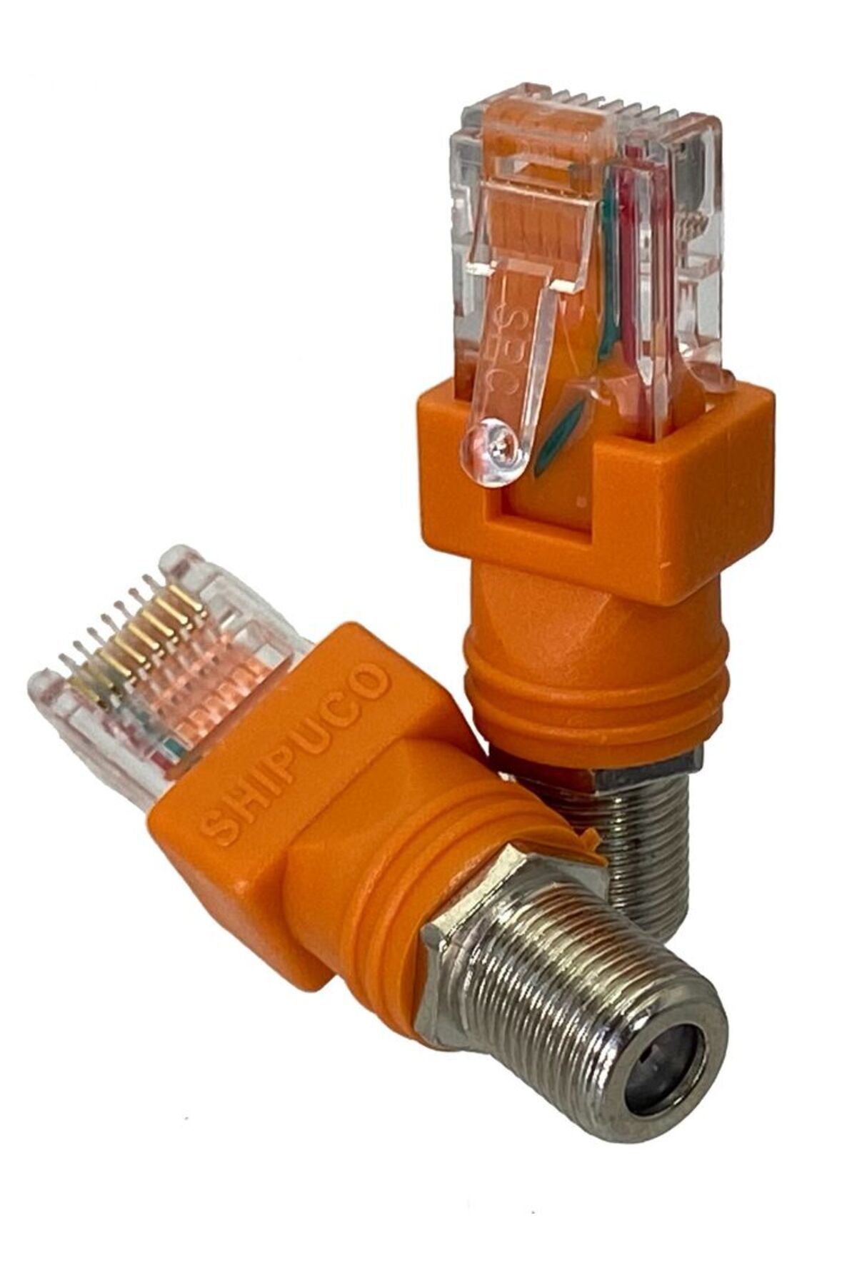 Choice-1pcs F TV Female Jack to RJ45 Male Plug Coaxial Coax Barrel Coupler Adapter RJ45 to RF Connector 5