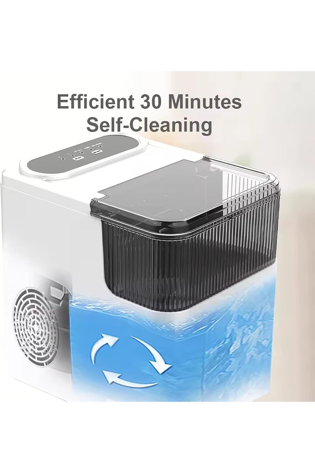 MACON-ASHLGQB Countertop Ice Maker, One-Click Operation Ice Machine, with Self-Cleaning, 12kg/24H, Removab 7