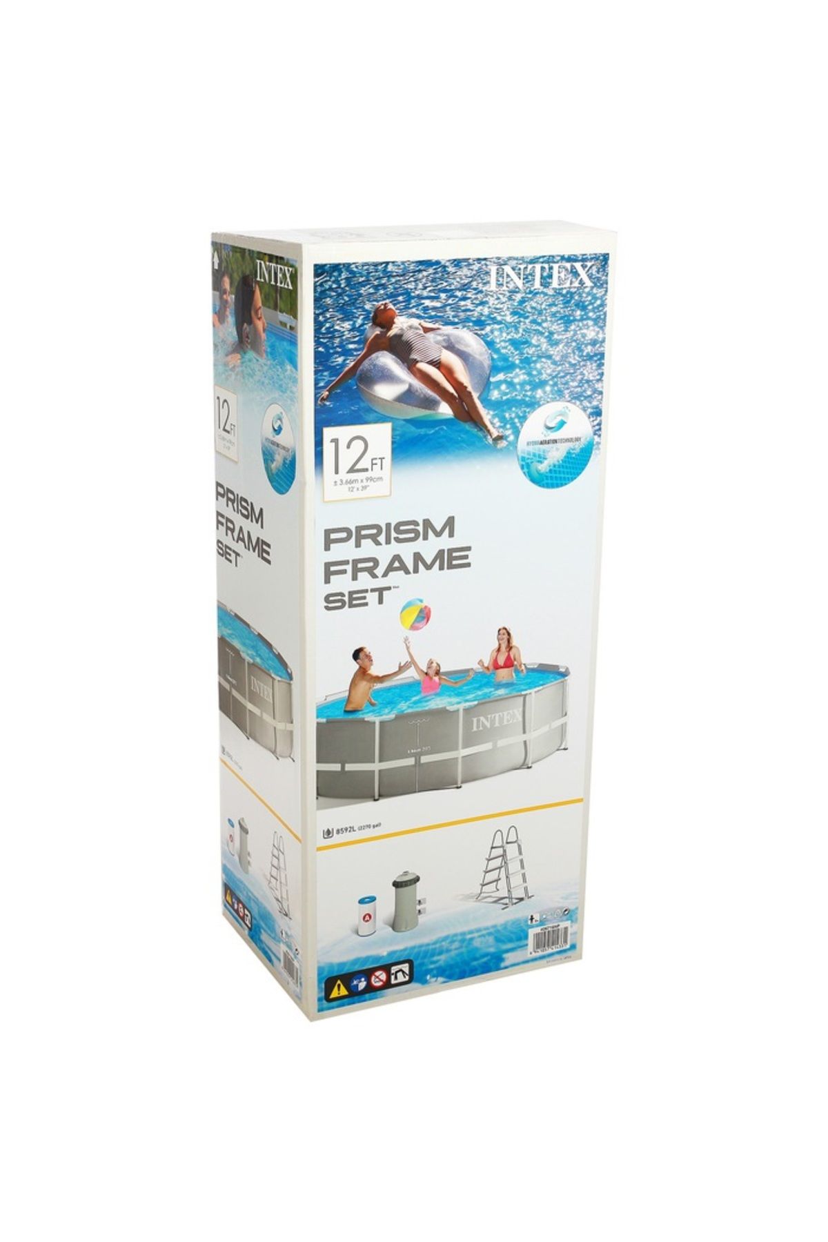 SERSIMO-Piscina cadru metalic Intex Prism Frame, 366x99cm, 9.000 litri, cu pompa de filtrare si scara 11