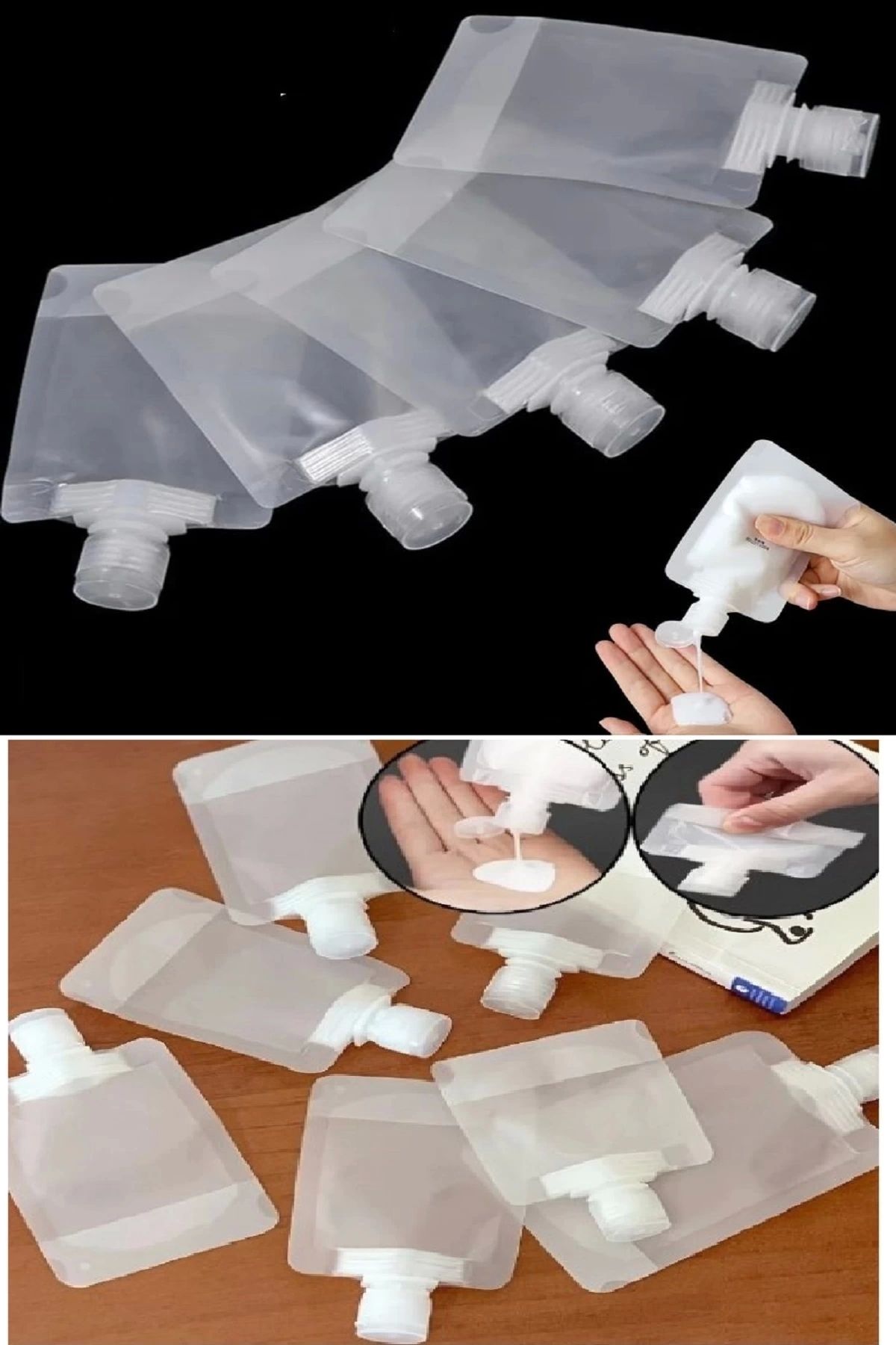shop 5 Adet Şeffaf Sıvı Kozmetik Çantaları Seyahat Losyon Şampuan Yüz Kremi El Sabunu Ambalajı