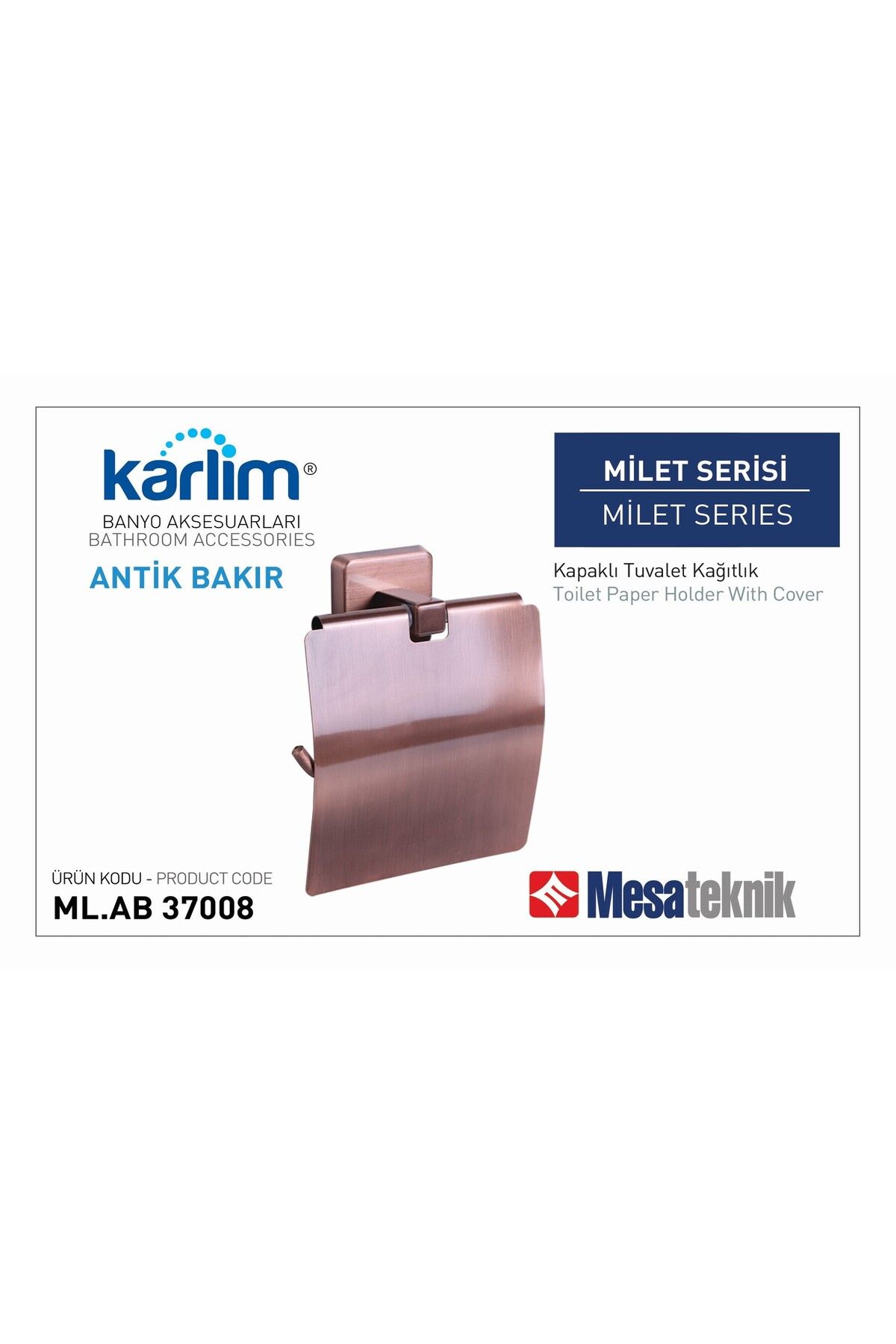 Mesateknik MİLET ANTİK BAKIR KAPAKLI TUVALET KAĞITLIK