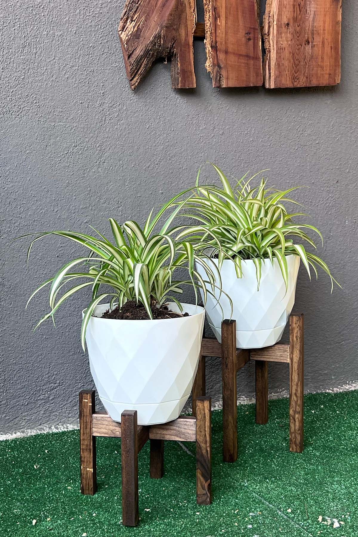 Woodymoda Ahşap Saksı Ayağı 2Li Takım