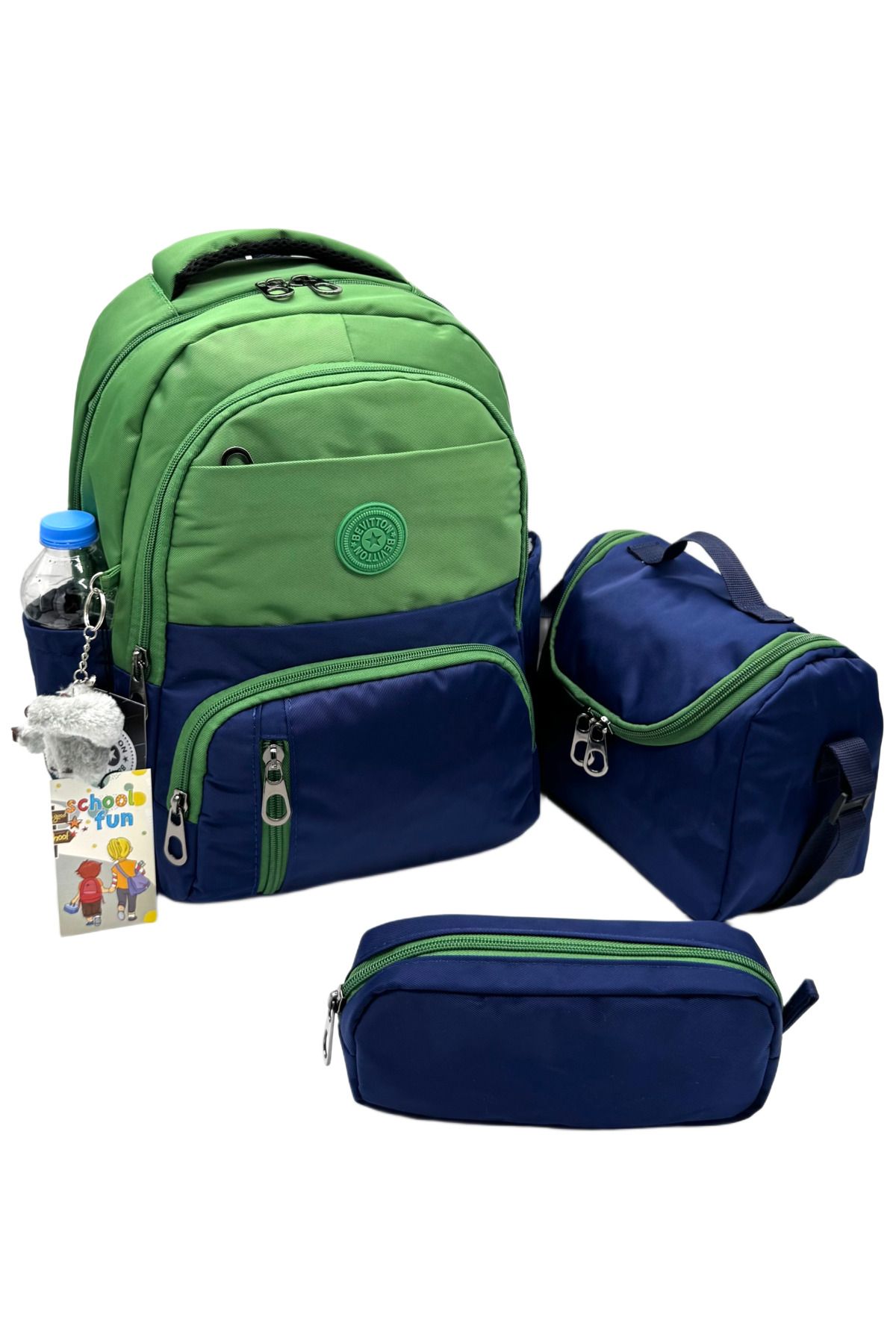 betto's İlkokul Çantası 3'lü Set Unisex Çocuk İlk Okul Çantası OVSKİ-8010 Pudra-Vizon