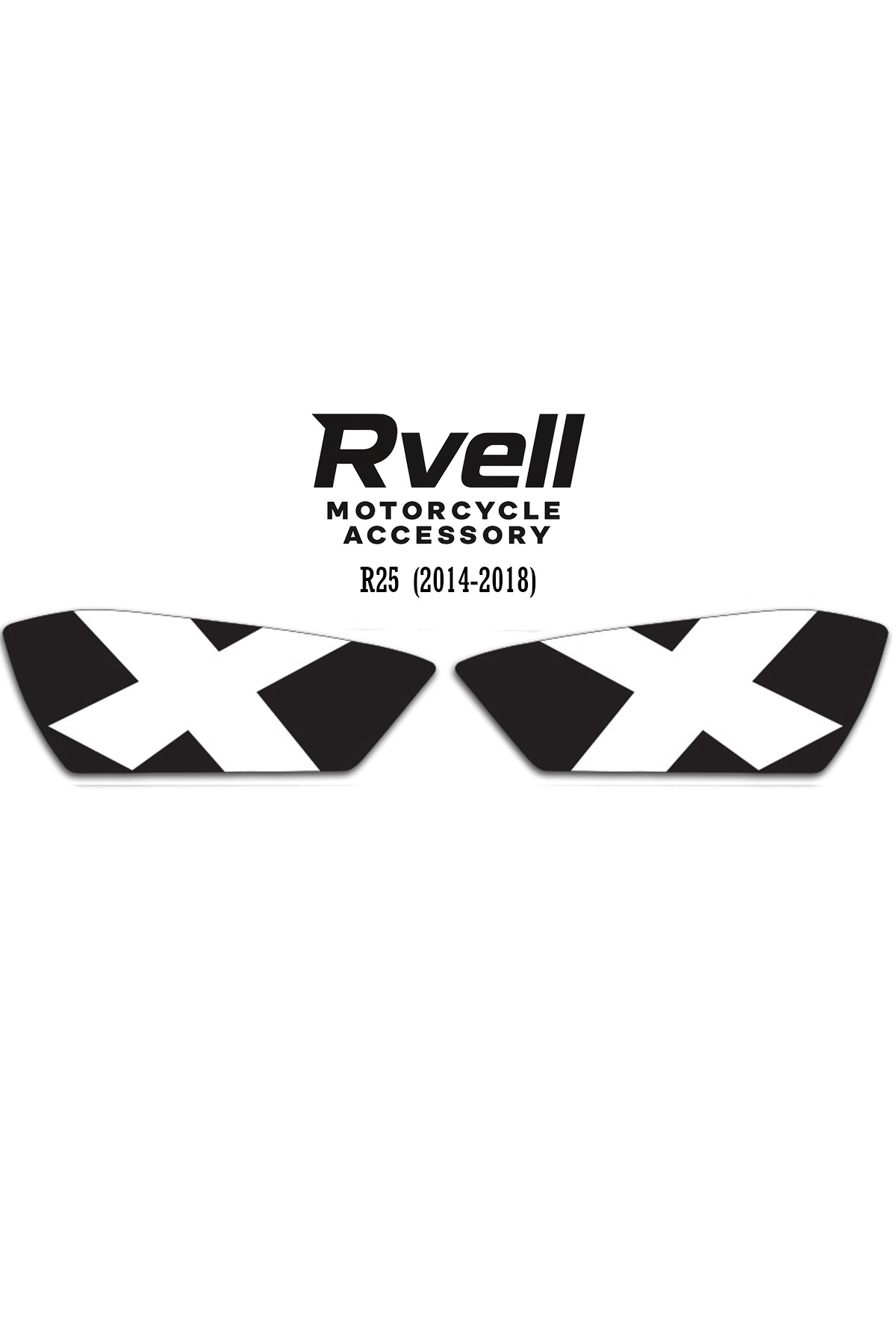 MKARAKAN Rvell Yamaha R25 (2014-2018) Uyumlu Far Sticker X Beyaz